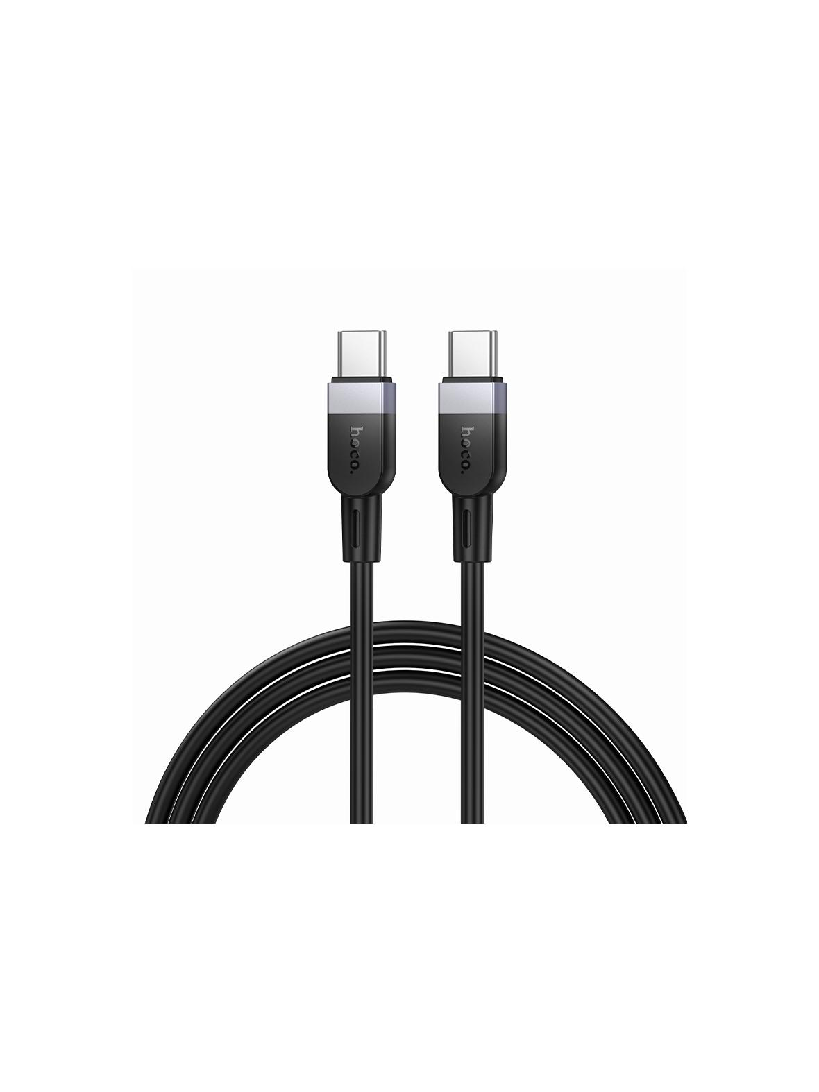 Kabel USB C do USB C Hoco 3A 60W Silikonowy 1 m X109 czarny