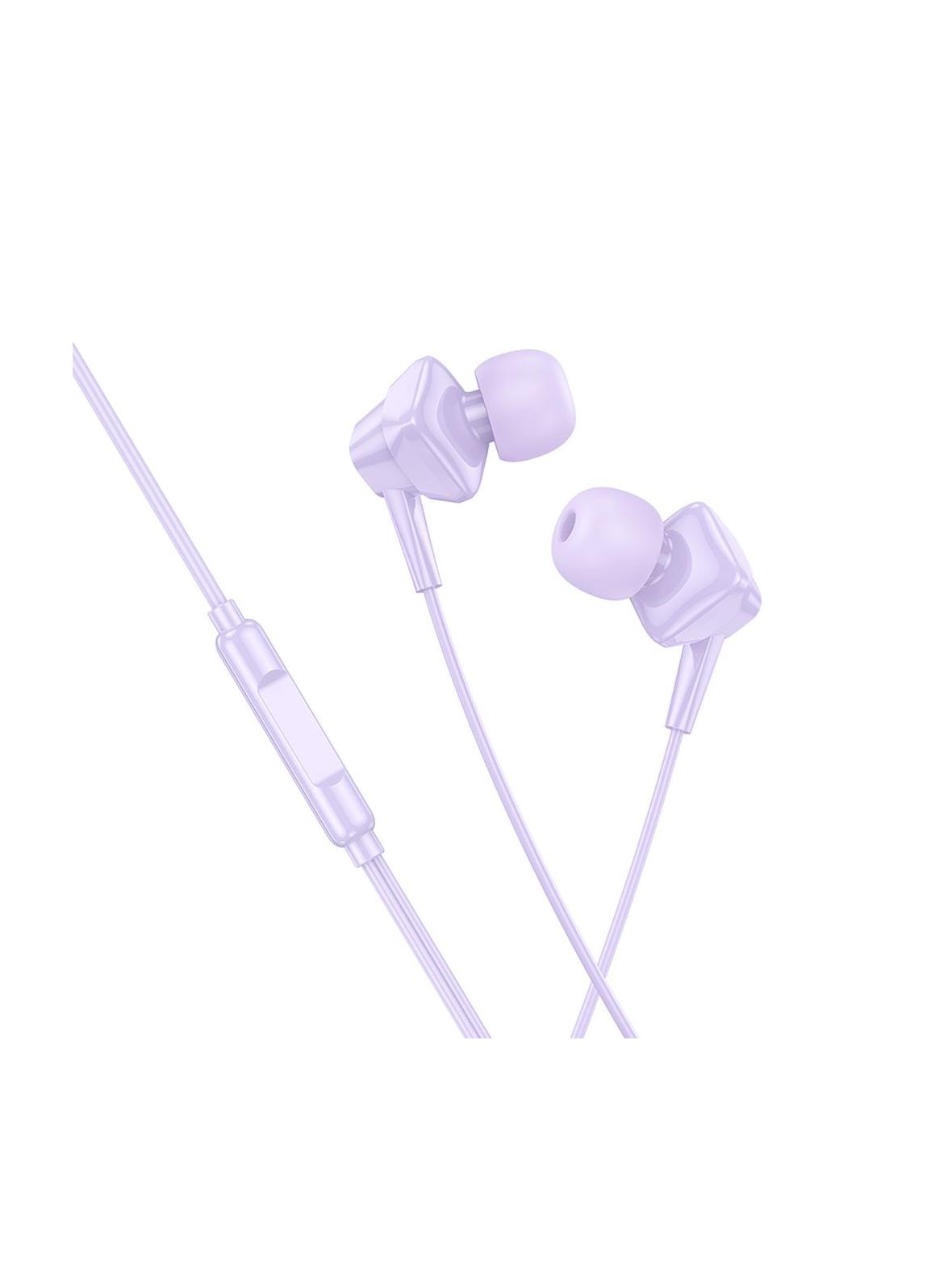 Słuchawki przewodowe douszne Lightning Hoco M113 fioletowe