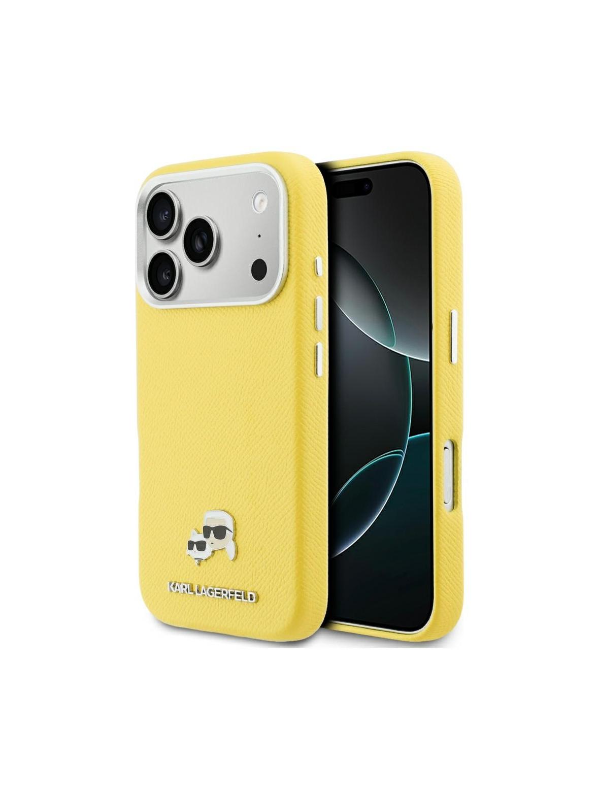 KARL LAGERFELD futerał do IPHONE 17 Pro kompatybilny z MagSafe KLHMP17L6PFKCLY (PU FW W/ K&C Head Pin) żółty