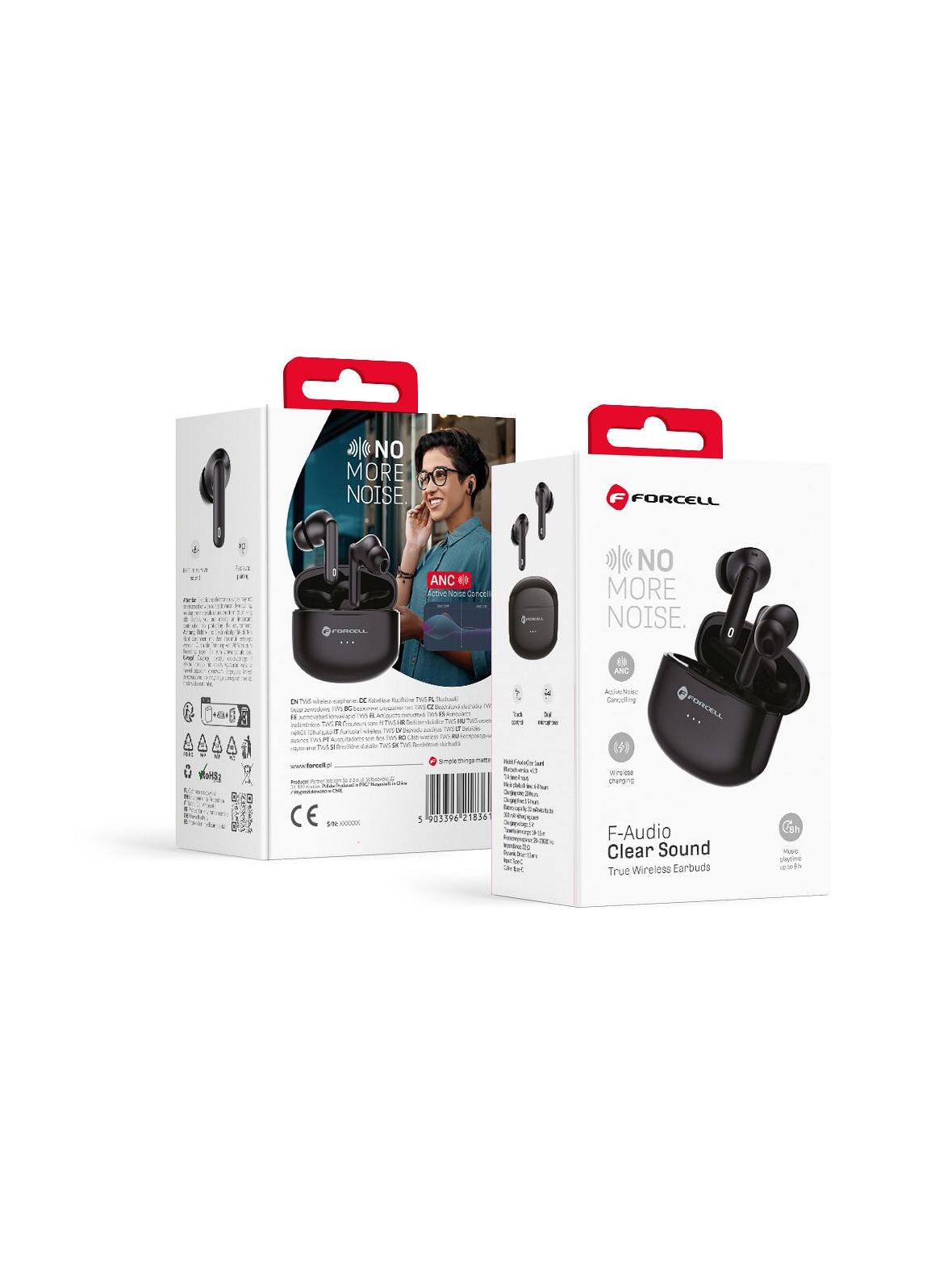 Słuchawki bezprzewodowe douszne Forcell F-Audio Clear Sound TWS czarne