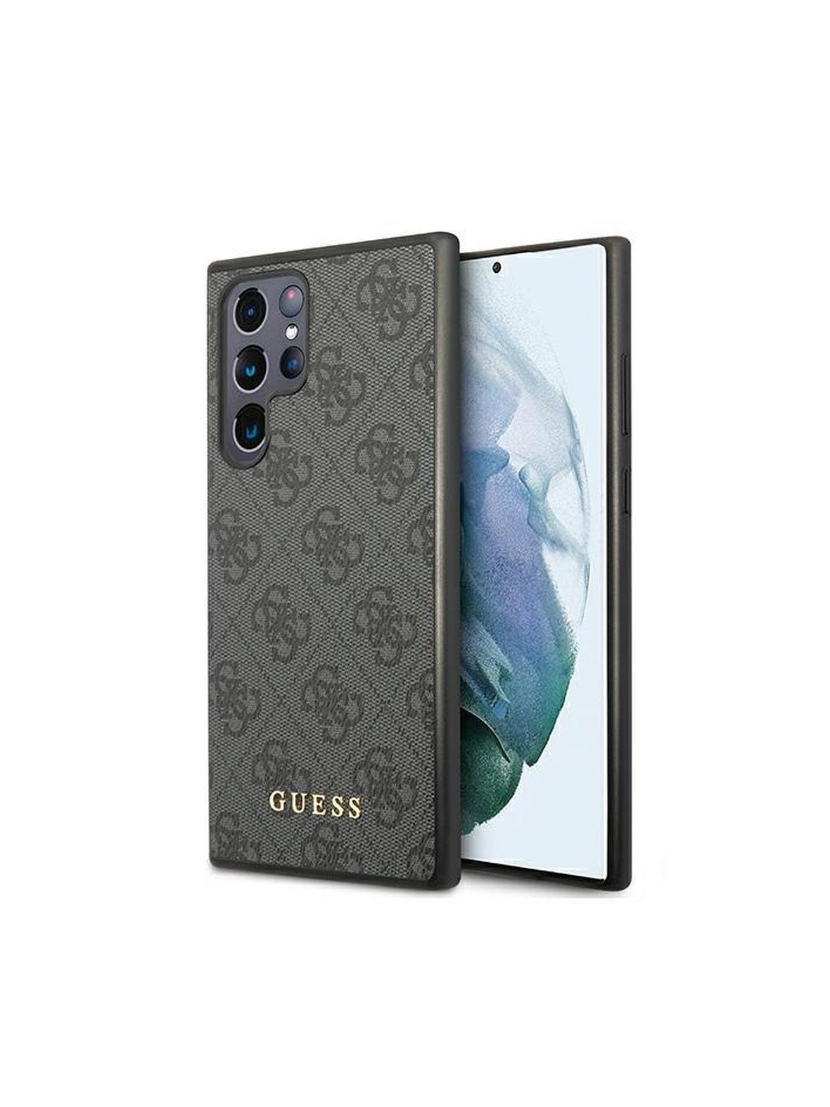 GUESS futerał do SAMSUNG S22 Ultra GUHCS22LG4GFGR (4G Metal Gold Logo) szary
