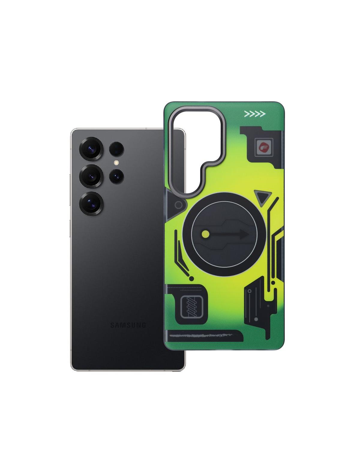 Etui na Samsung S25 ULTRA Forcell F-Protect Levels Dual Layer 4D technology zgodny z MagSafe Military Drop-Test cyber green