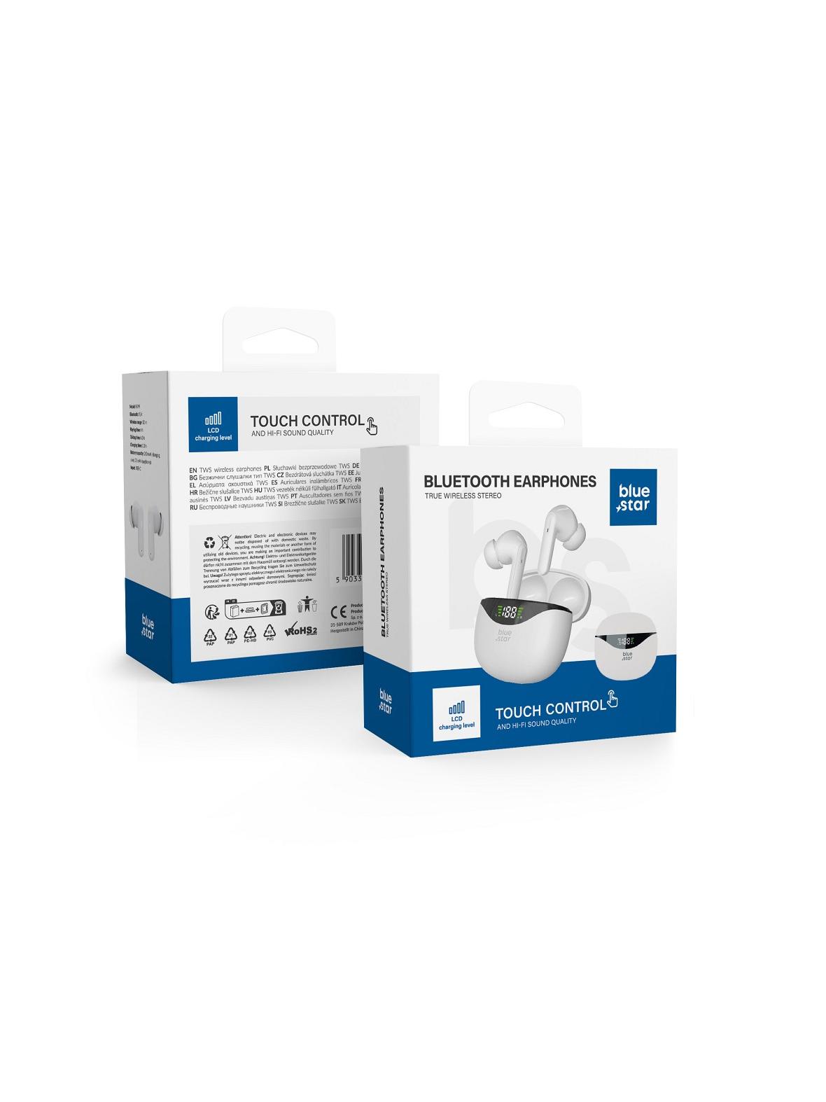 Słuchawki bezprzewodowe douszne Blue Star T60 TWS białe