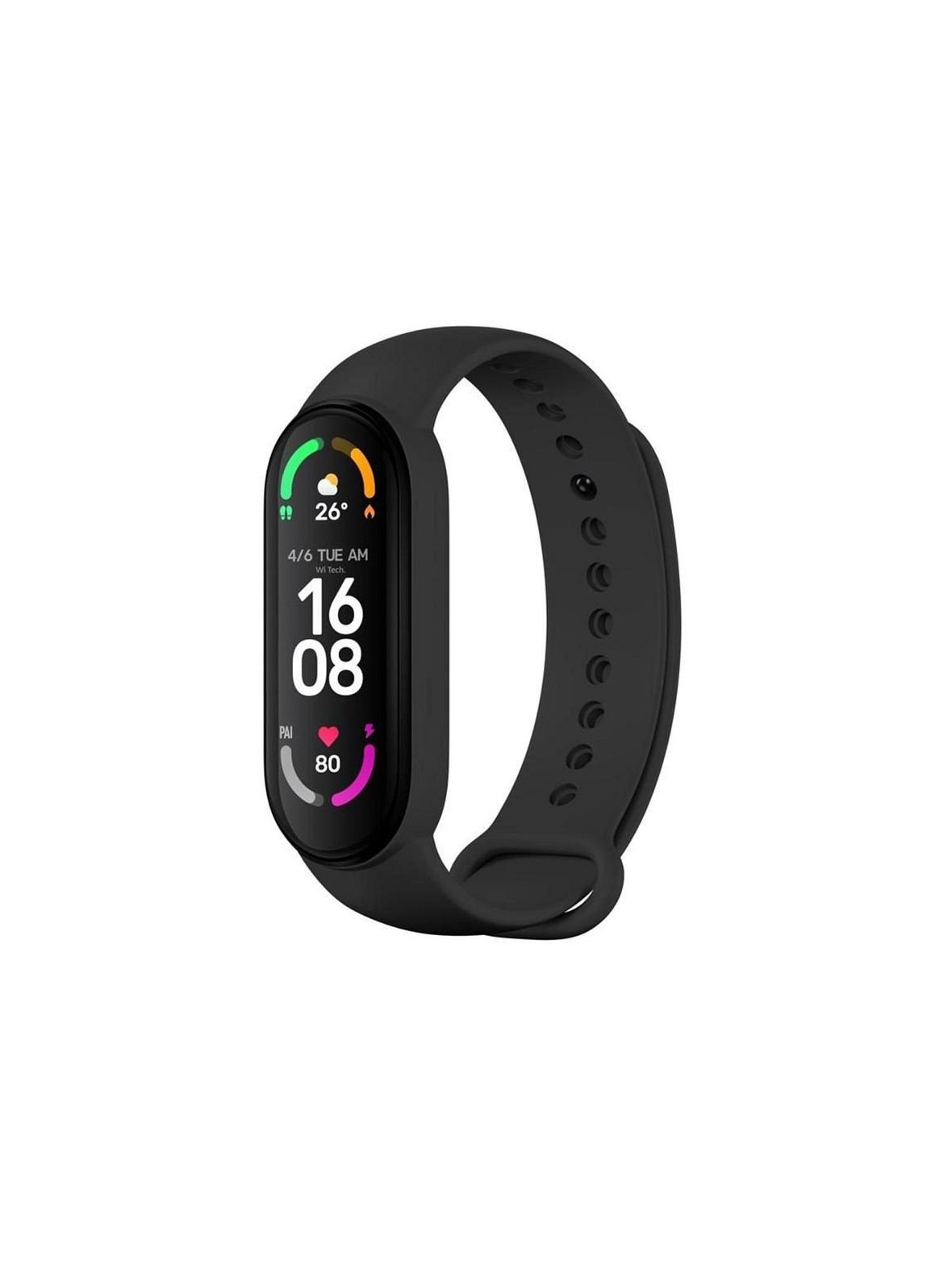 Pasek silikonowy do XIAOMI Mi Band 5 / 6 / 7 czarny (01)