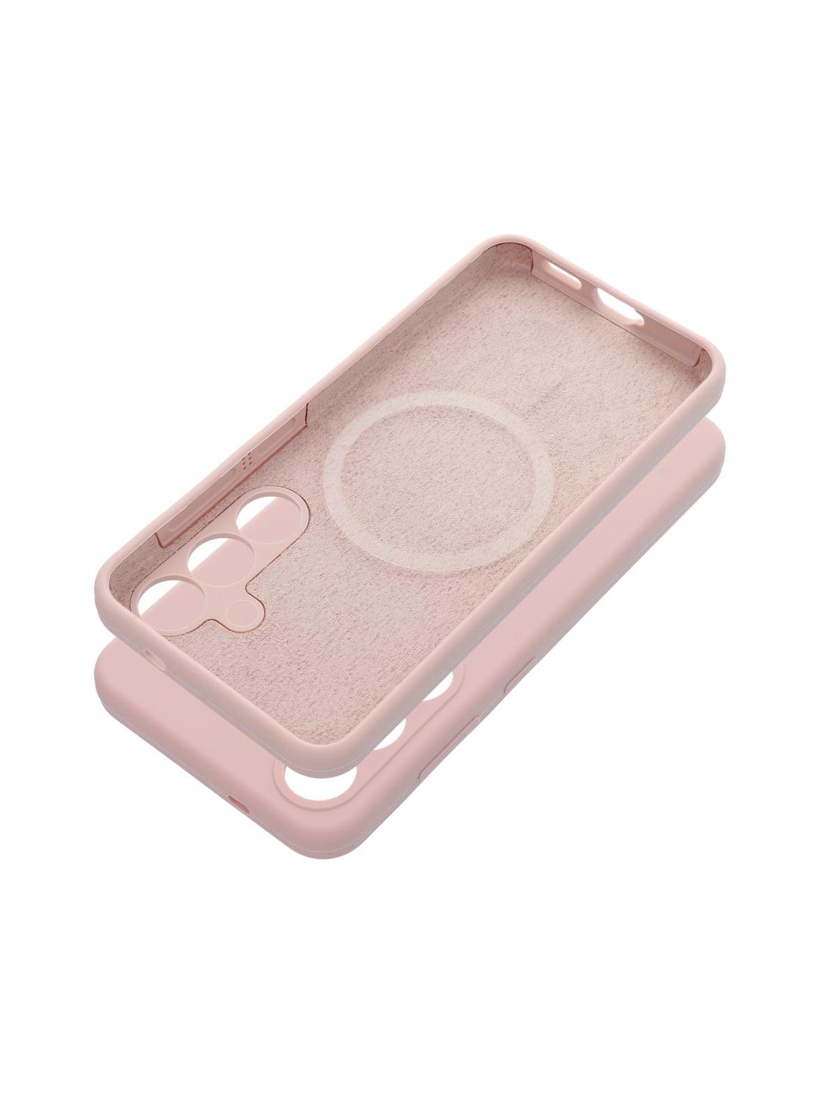 Futerał SILICONE 2mm do SAMSUNG S25 kompatybilny z MagSafe pudrowy róż