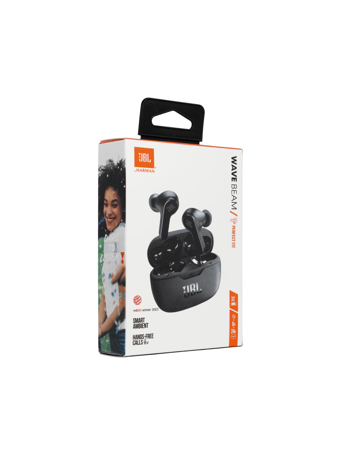 Słuchawki bezprzewodowe douszne JBL IP54 IPX2 Wave Beam czarne