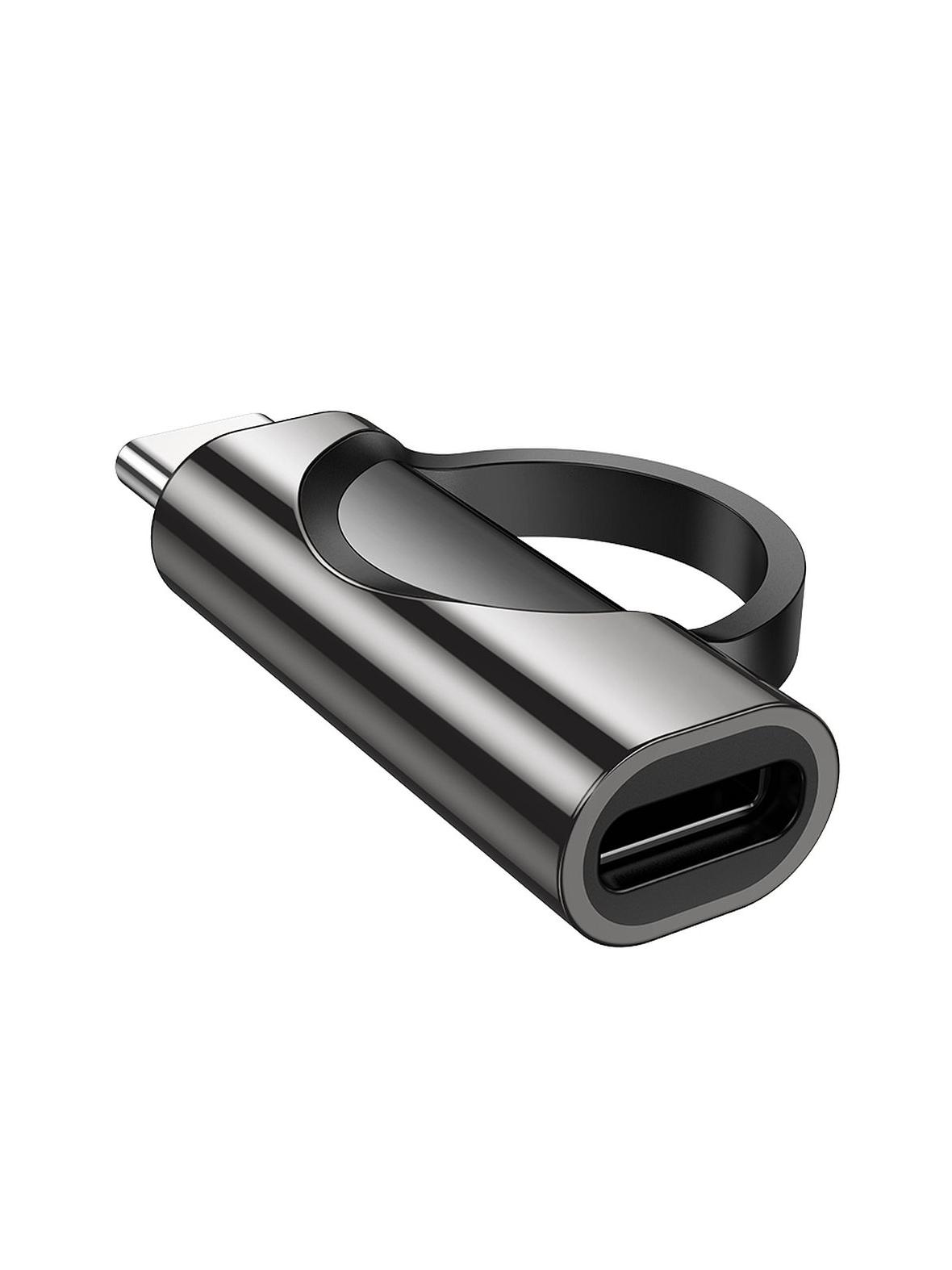 Adapter USB C do USB C Hoco 5A 100W z wyświetlaczem UA32 czarny