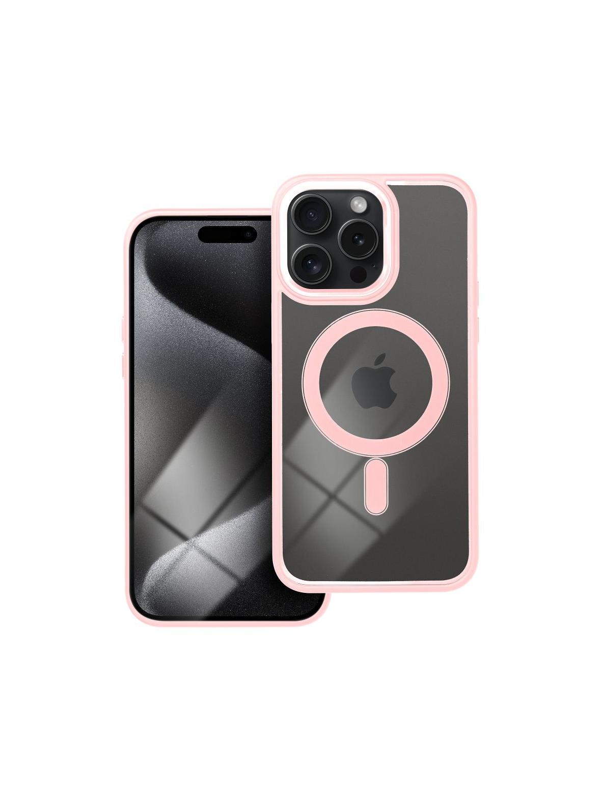 Futerał COLOR EDGE MAG COVER kompatybilny z MagSafe do IPHONE 15 Pro Max różowy