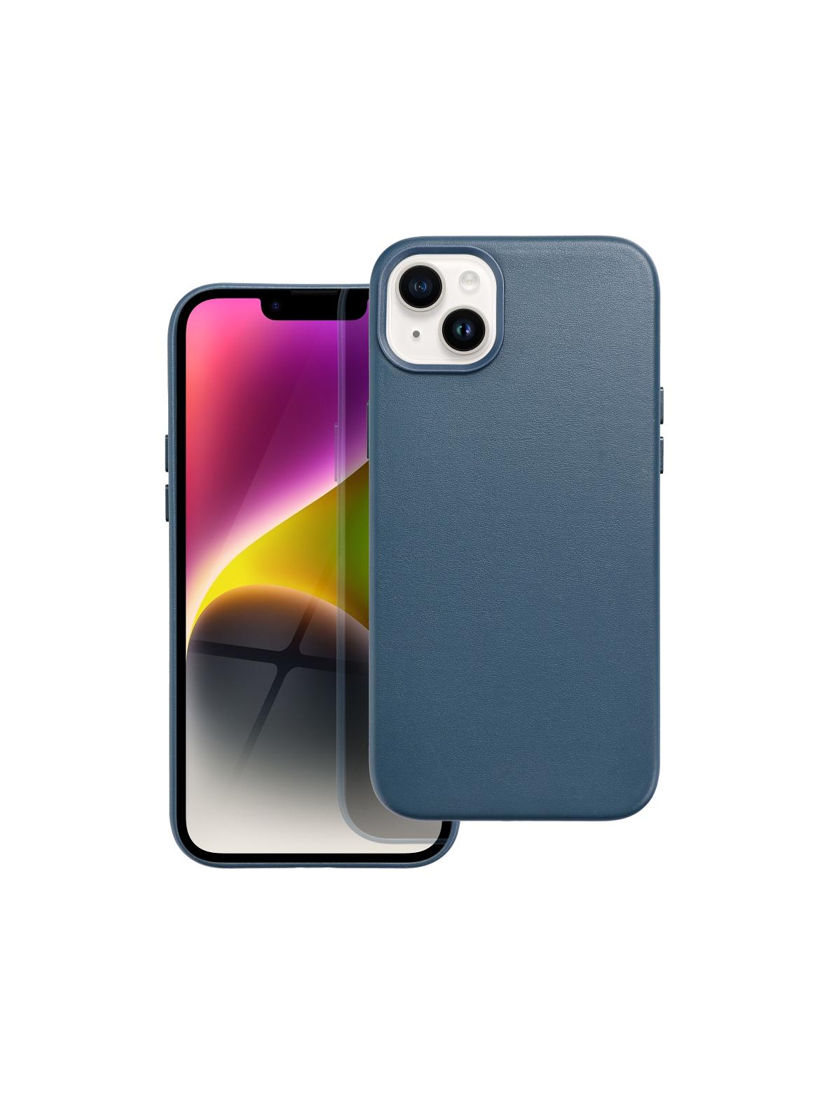 Futerał LEATHER MAG COVER kompatybilny z MagSafe do IPHONE 14 Plus niebieski