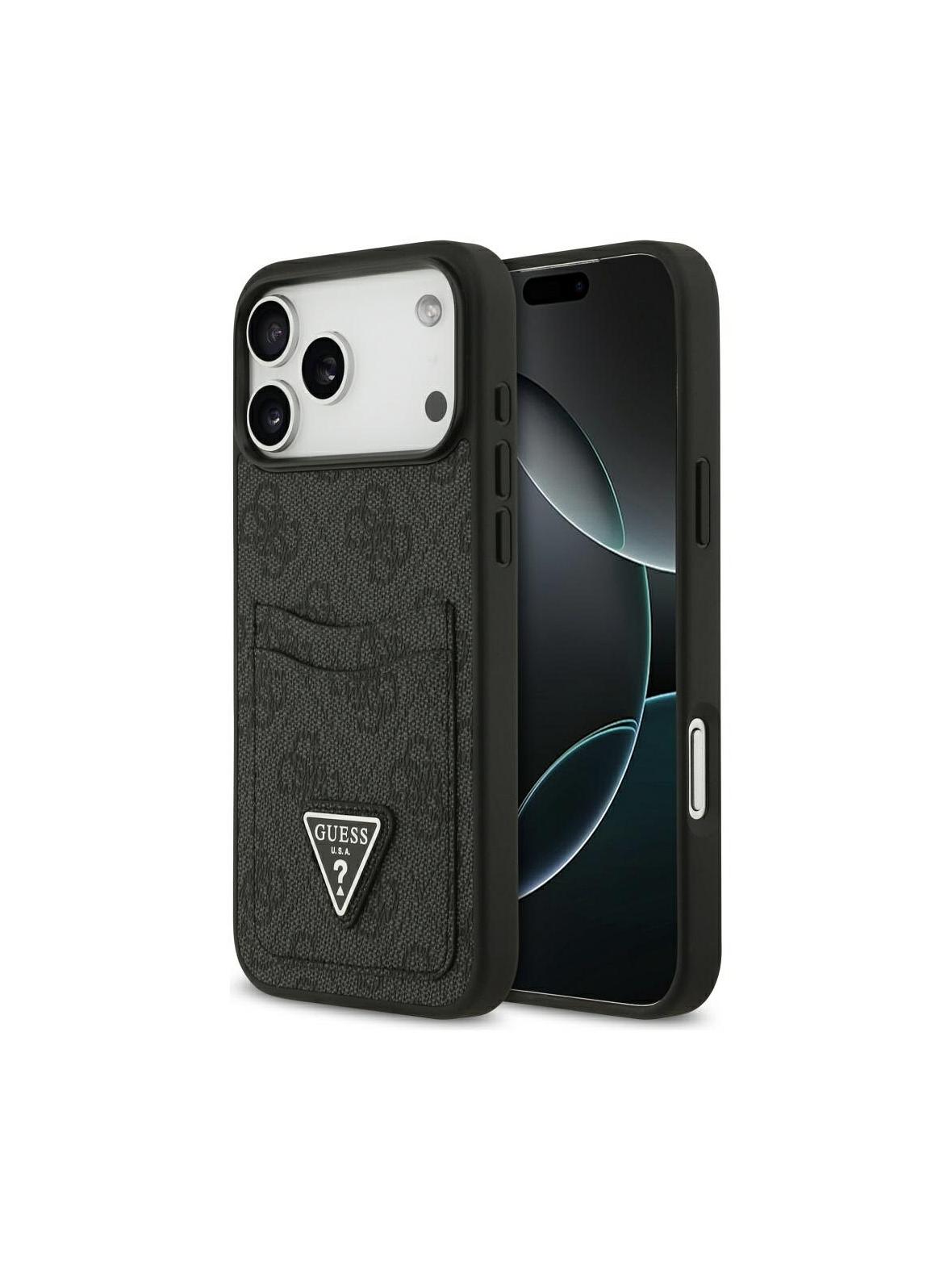 GUESS futerał do IPHONE 17 Pro Max GUHCP17XP4TPK (4G Double Card Triangle) czarny