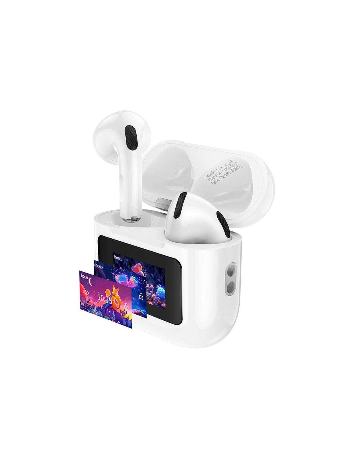 Słuchawki bezprzewodowe douszne Hoco z ekranem dotykowym TWS EW73 białe