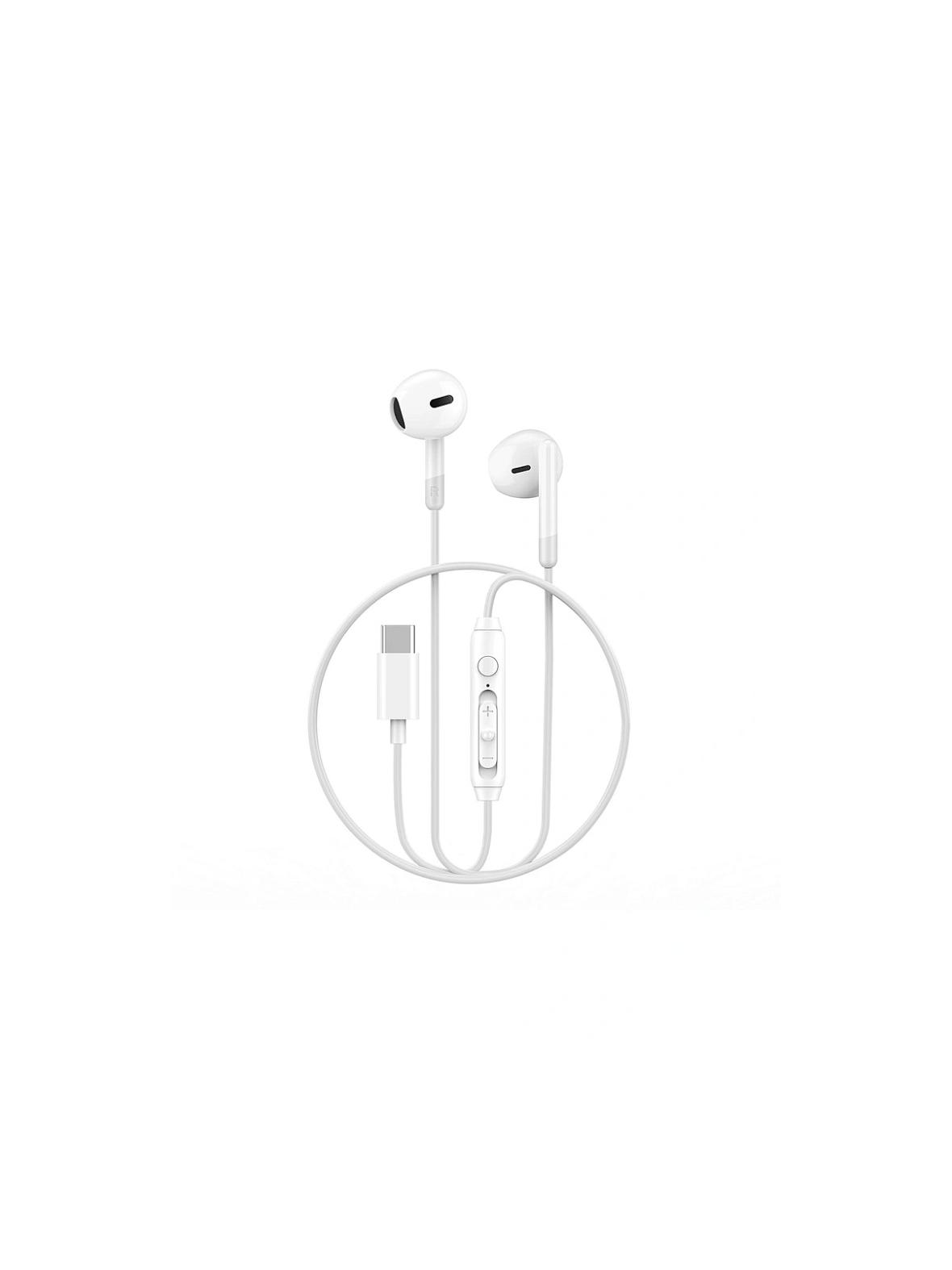 WiWU - Słuchawki stereo na kablu EB314 USB C (DAC) - białe