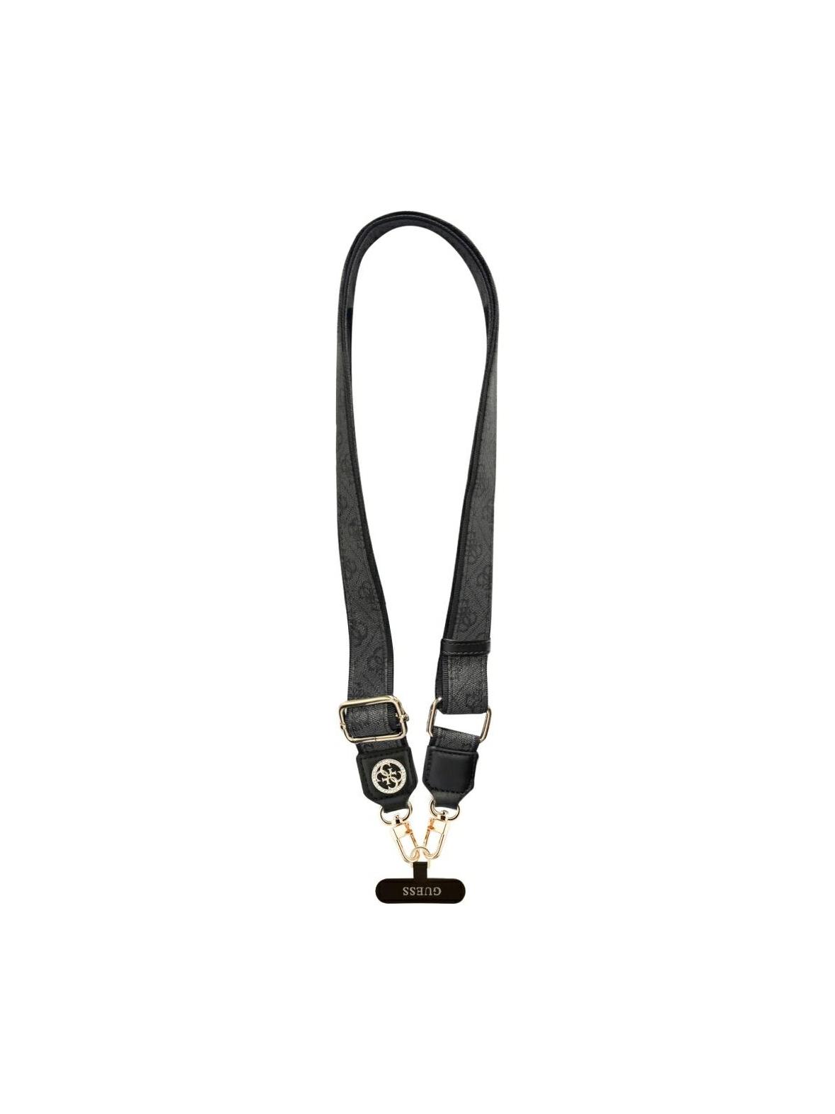 GUESS uniwesalny pasek GUUCNP4DGMK (4G PU Strap Tether Patch Strass Metal Logo) czarny