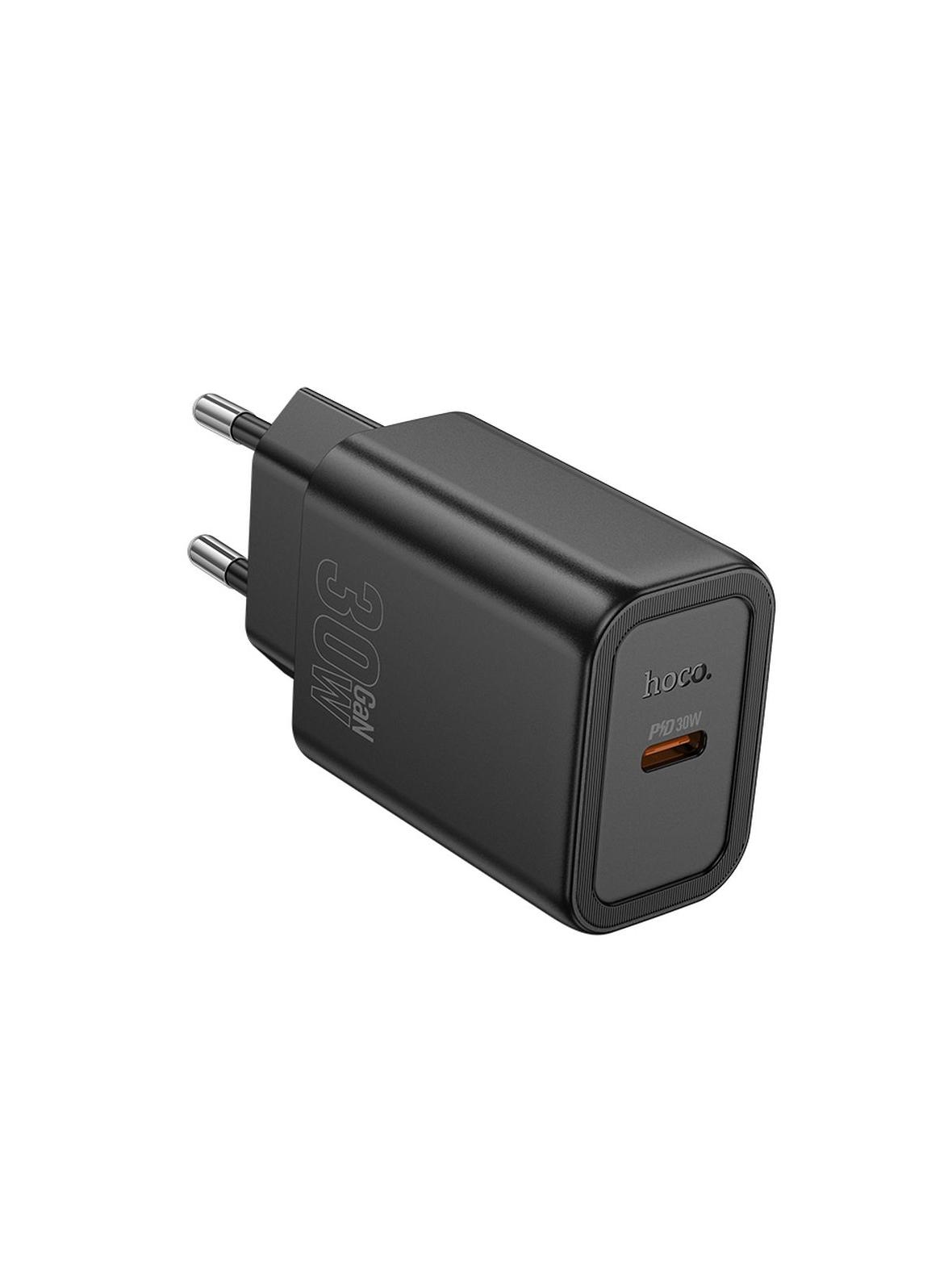 Ładowarka sieciowa do telefonu Hoco USB C QC PD 30W N62 czarna