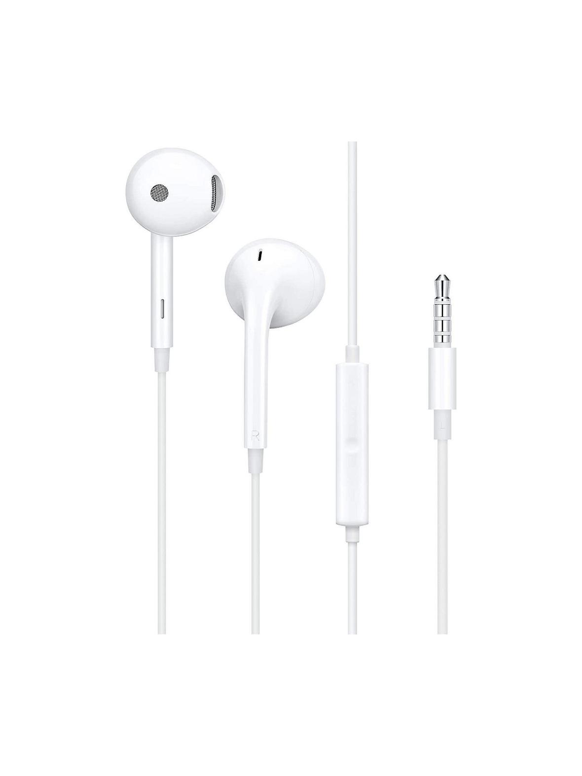 OPPO oryginalne słuchawki przewodowe Jack 3,5 mm z mikrofonem MH156 białe bulk