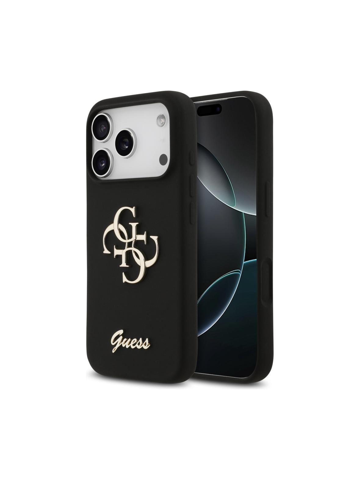GUESS futerał do IPHONE 17 Pro GUHCP17LSC4GSMK (Silicone W/ Big 4G Script) czarny