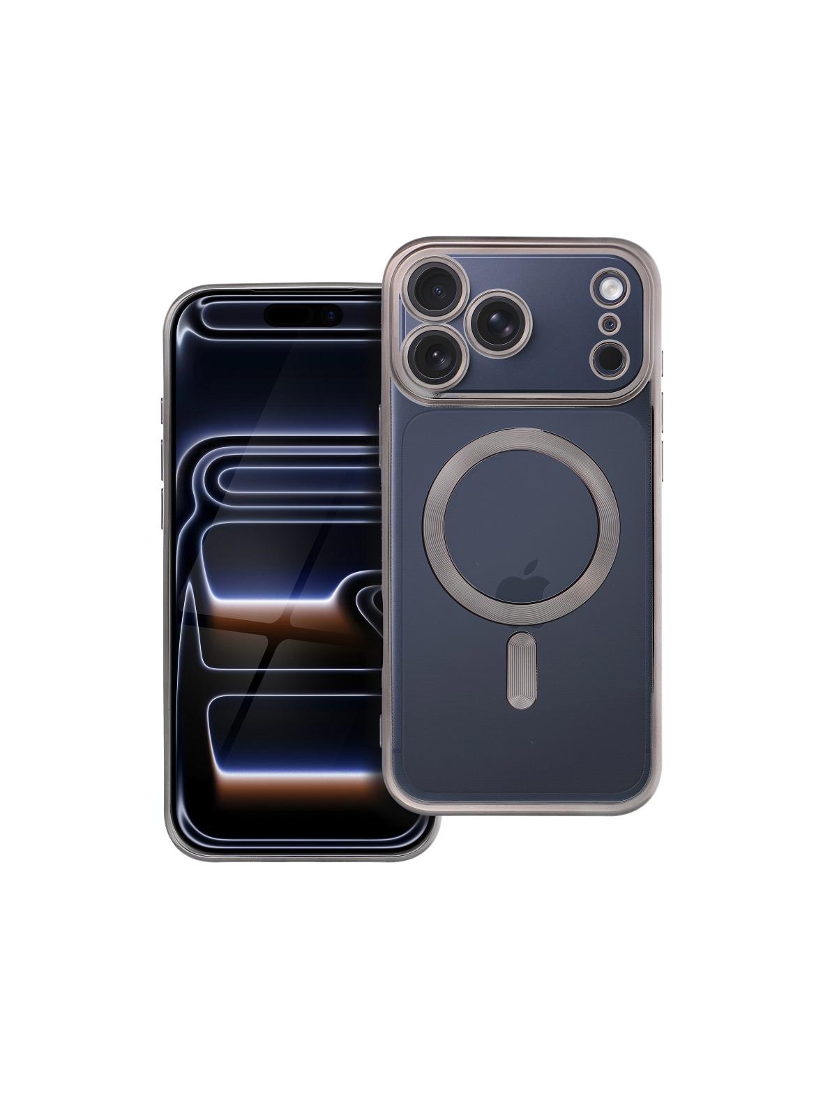 Futerał ELECTRO MAG COVER kompatybilny z MagSafe do IPHONE 17 Pro Max (full ring) tytanowy szary