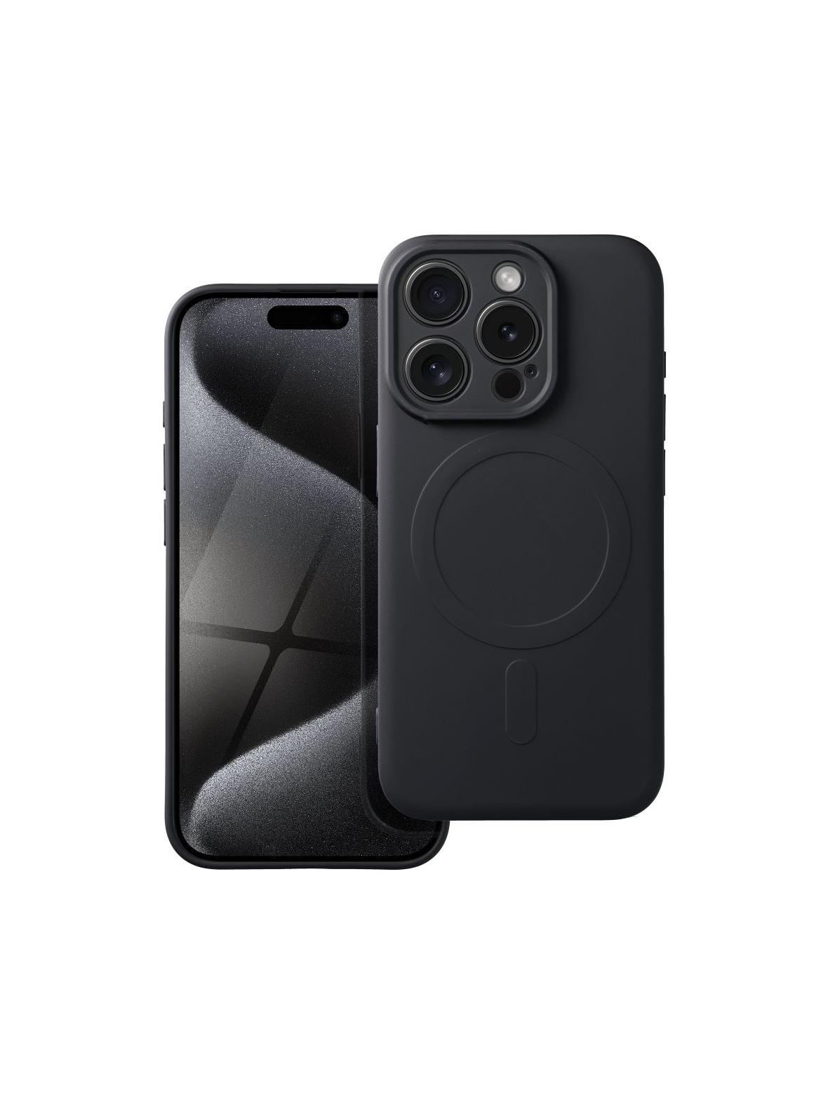 Futerał SILICONE MAG COVER kompatybilny z MagSafe do IPHONE 15 Pro czarny