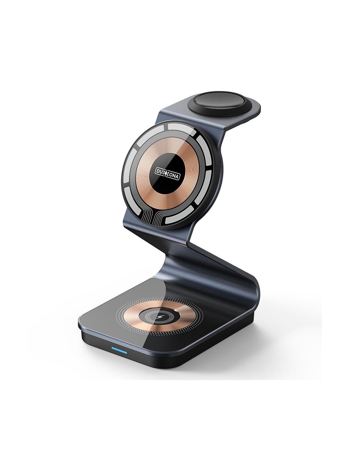 DUZZONA W15 - ładowarka indukcyjna 3w1 kompatybilna z MagSafe 15W czarna