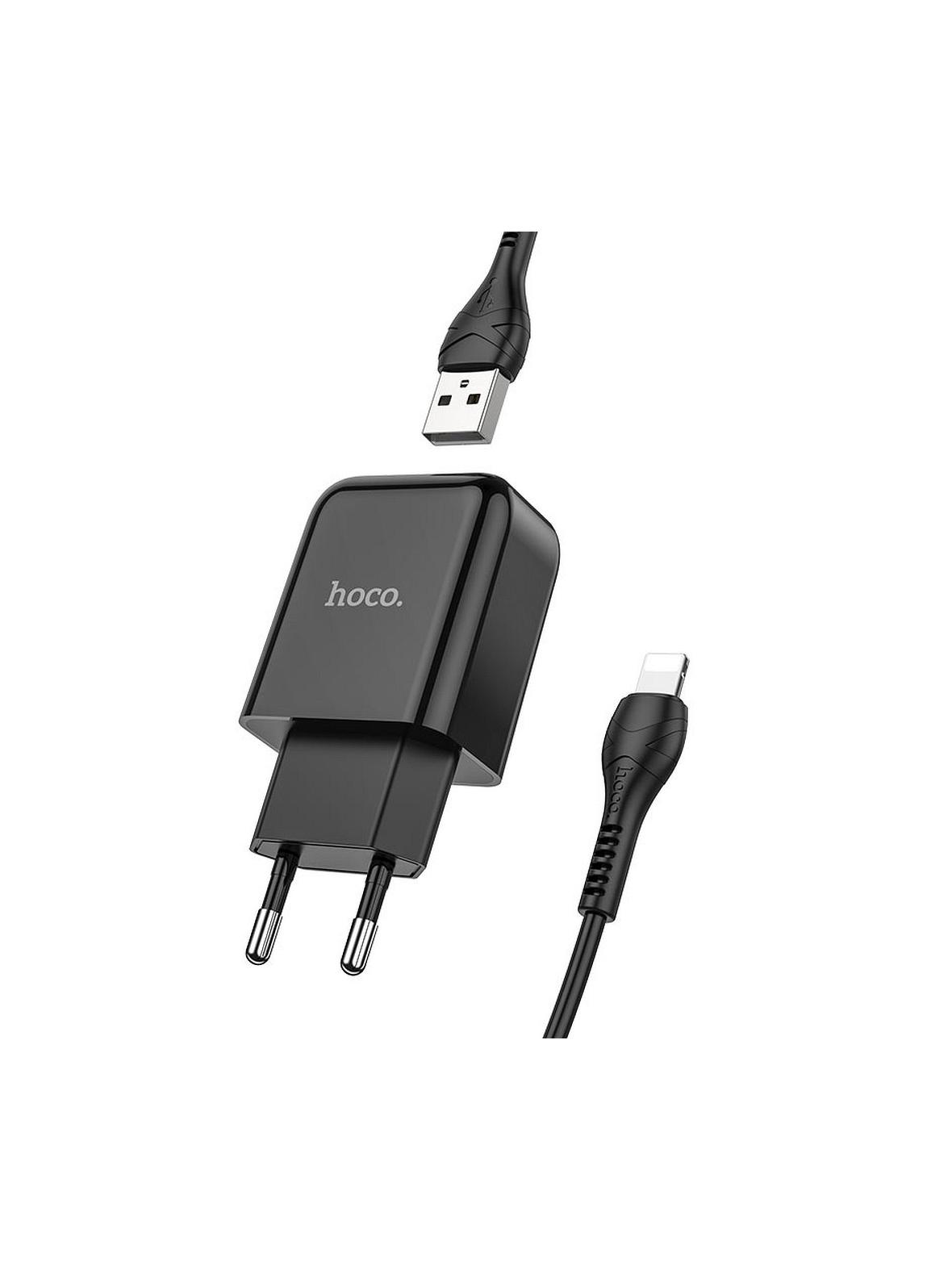 Ładowarka sieciowa do telefonu Hoco USB A 2A 10W + kabel USB A do Lightning N2 czarna