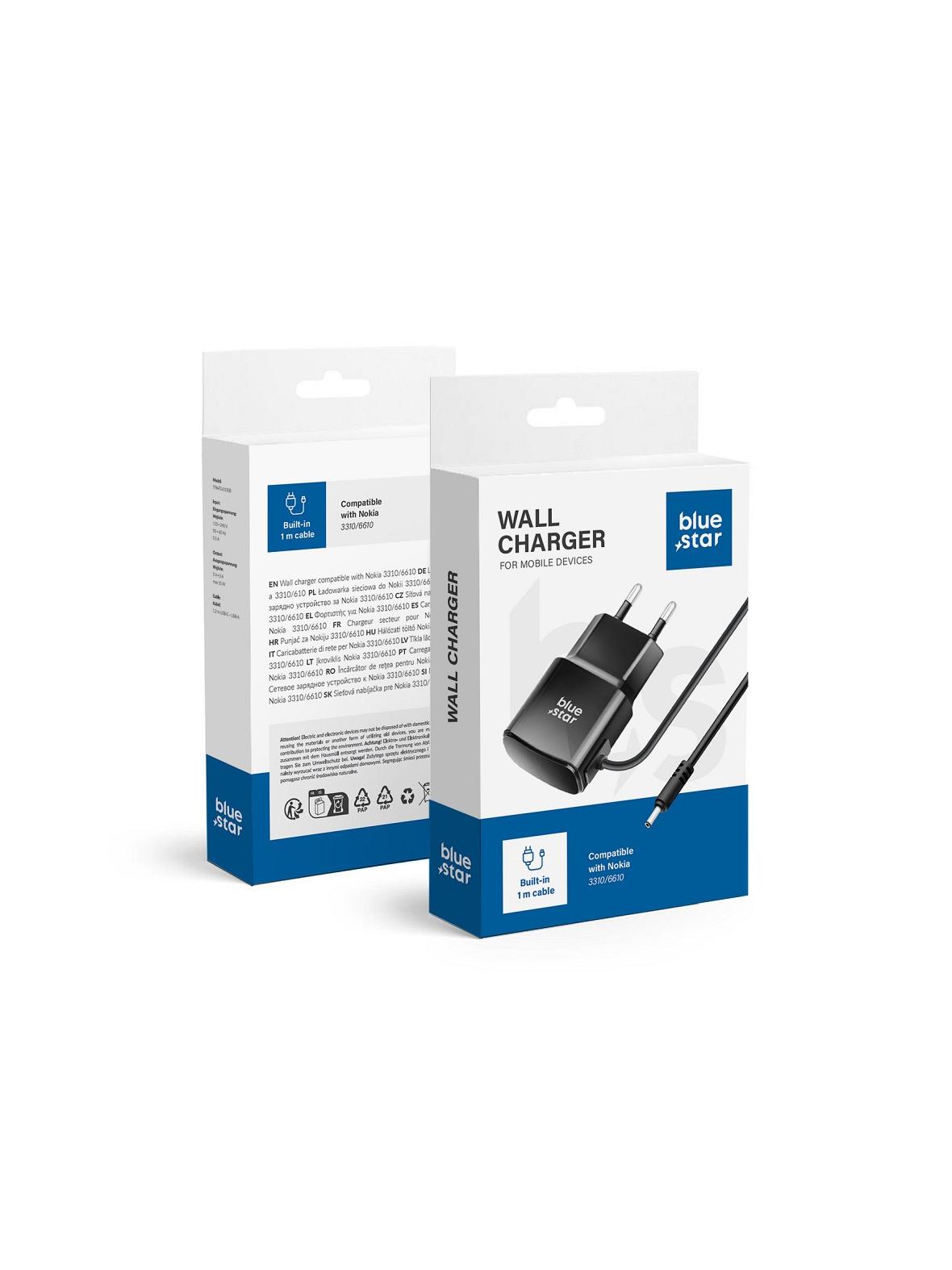 Ładowarka sieciowa do telefonu Nokia 3310 / 6610 Blue Star 1A 3W TFK-TC-1100B czarna