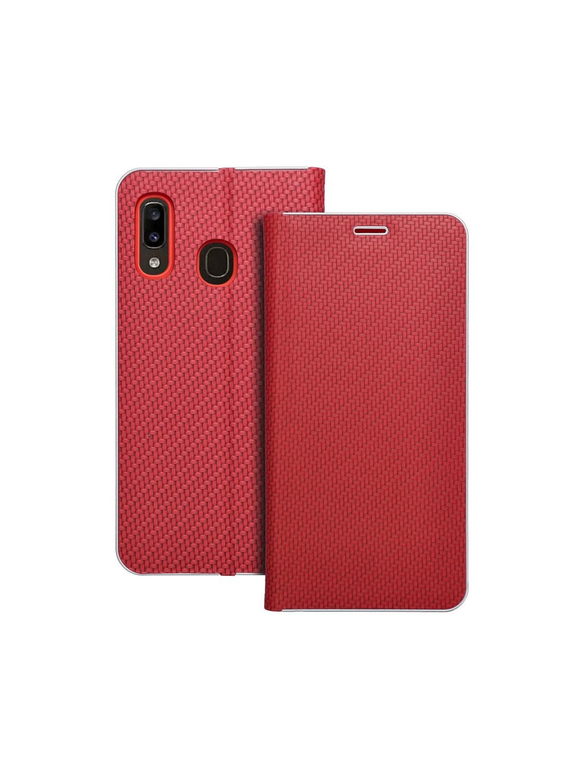Kabura LUNA Book Carbon do SAMSUNG A20e czerwony