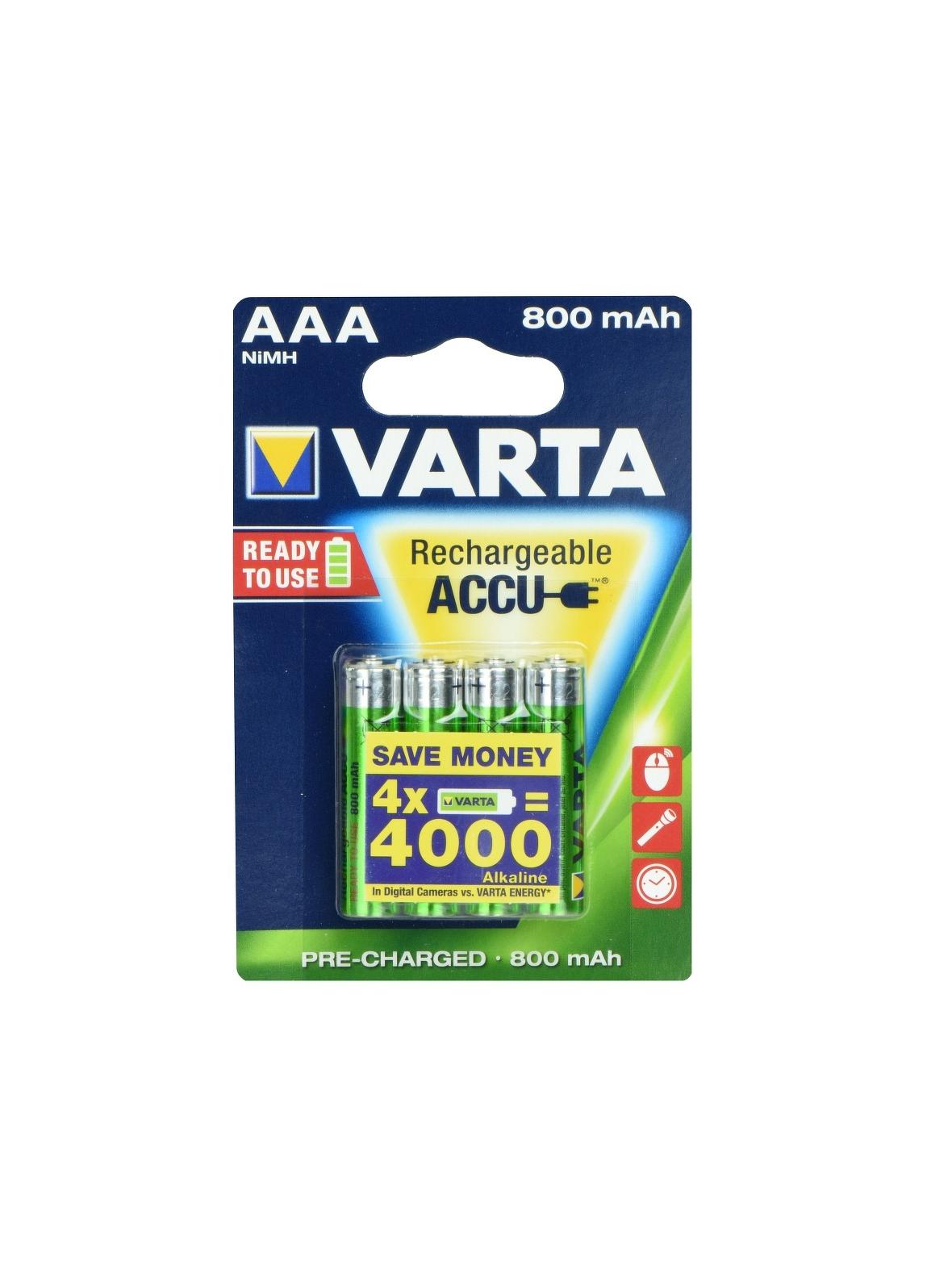 VARTA bateria akumulatorowa R3 (AAA) 800 mAh ready to use 4 szt