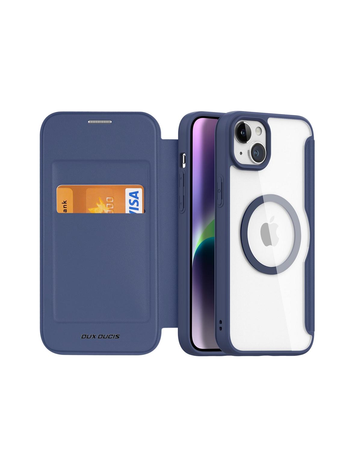 DUX DUCIS kabura SKIN X PRO kompatybilna z MagSafe do IPHONE 15 Plus niebieska