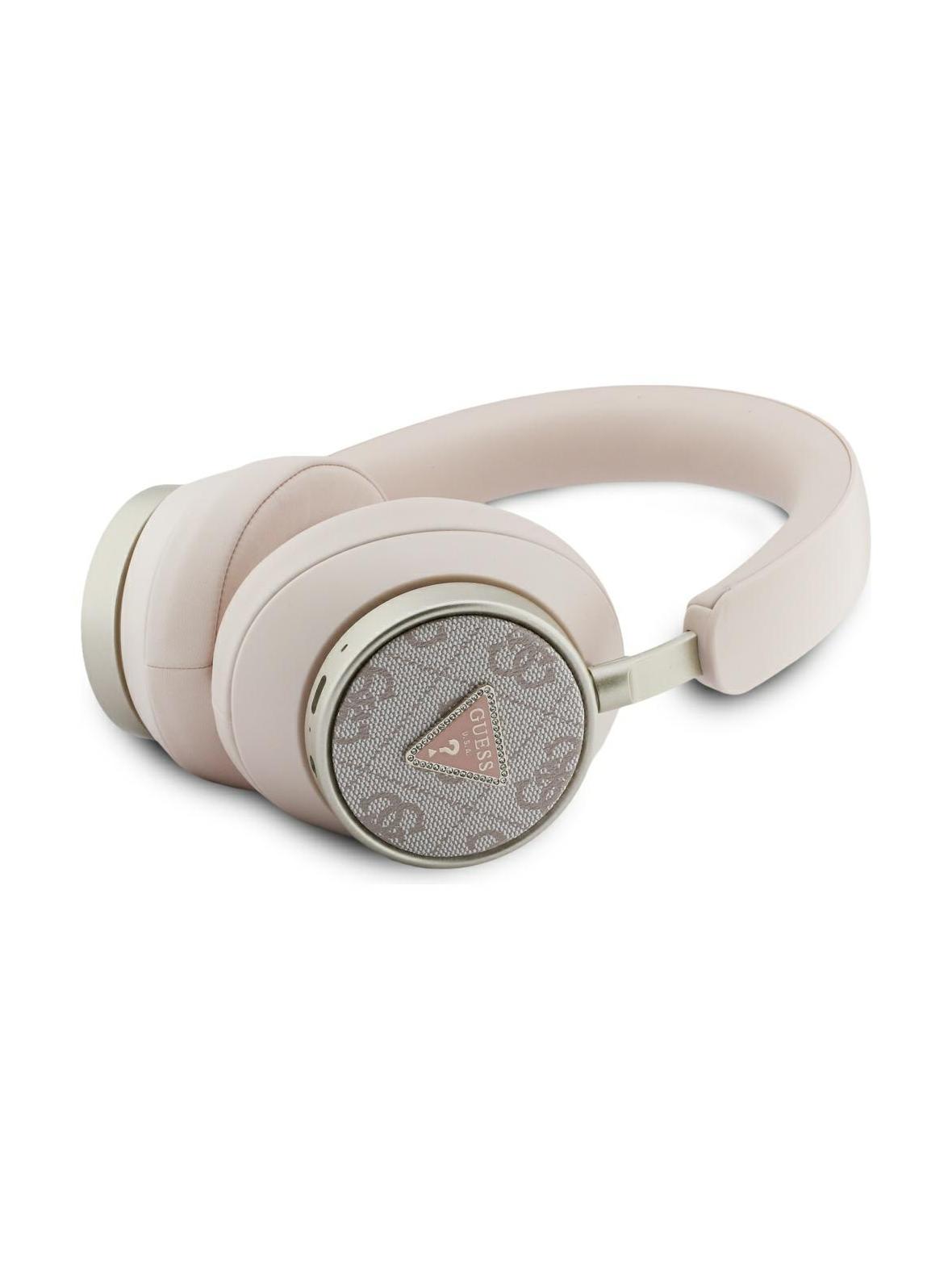 Słuchawki bezprzewodowe nauszne Guess ENC GUBHC15P4MRCTP (4G Triangle Logo) różowe