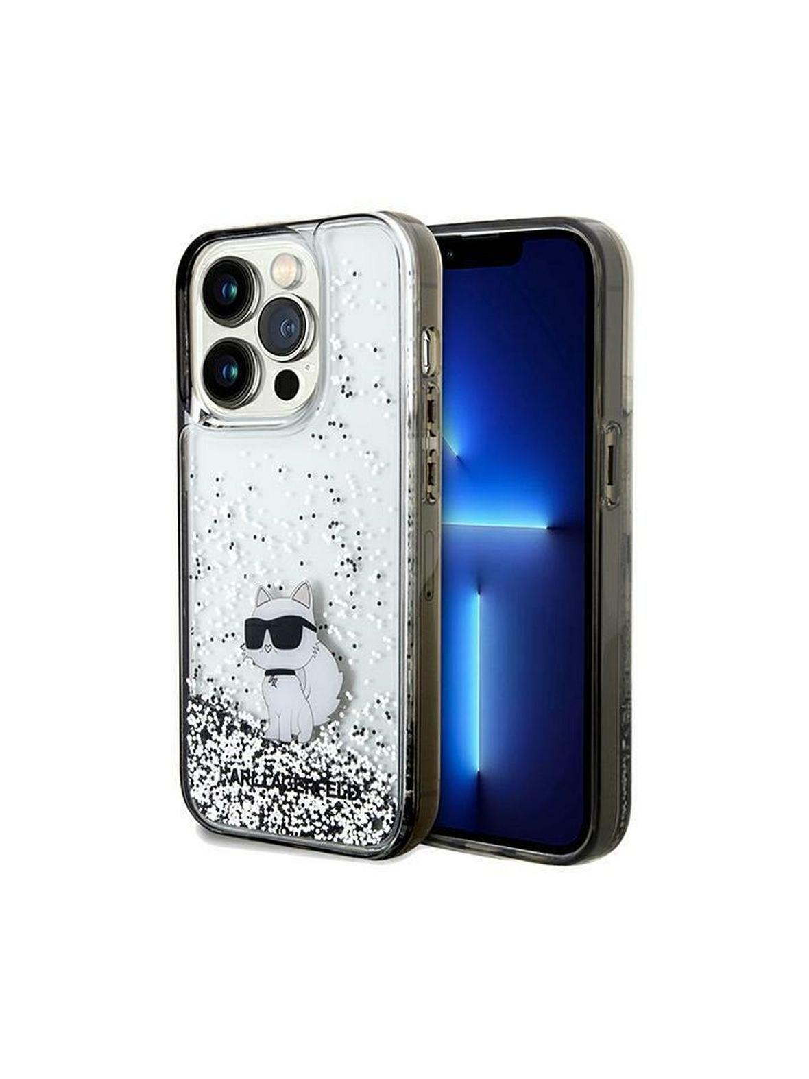 KARL LAGERFELD futerał do IPHONE 14 Pro Max KLHCP14XLKCNSK (Liquid Glitter C) transparentny