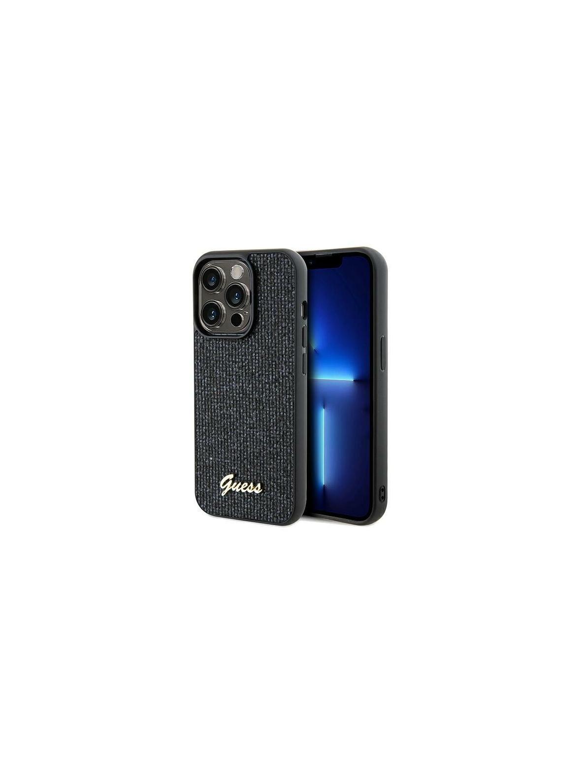 GUESS futerał do IPHONE 14 Pro GUHCP14LPMSDGSK (Disco Metal Script) czarny