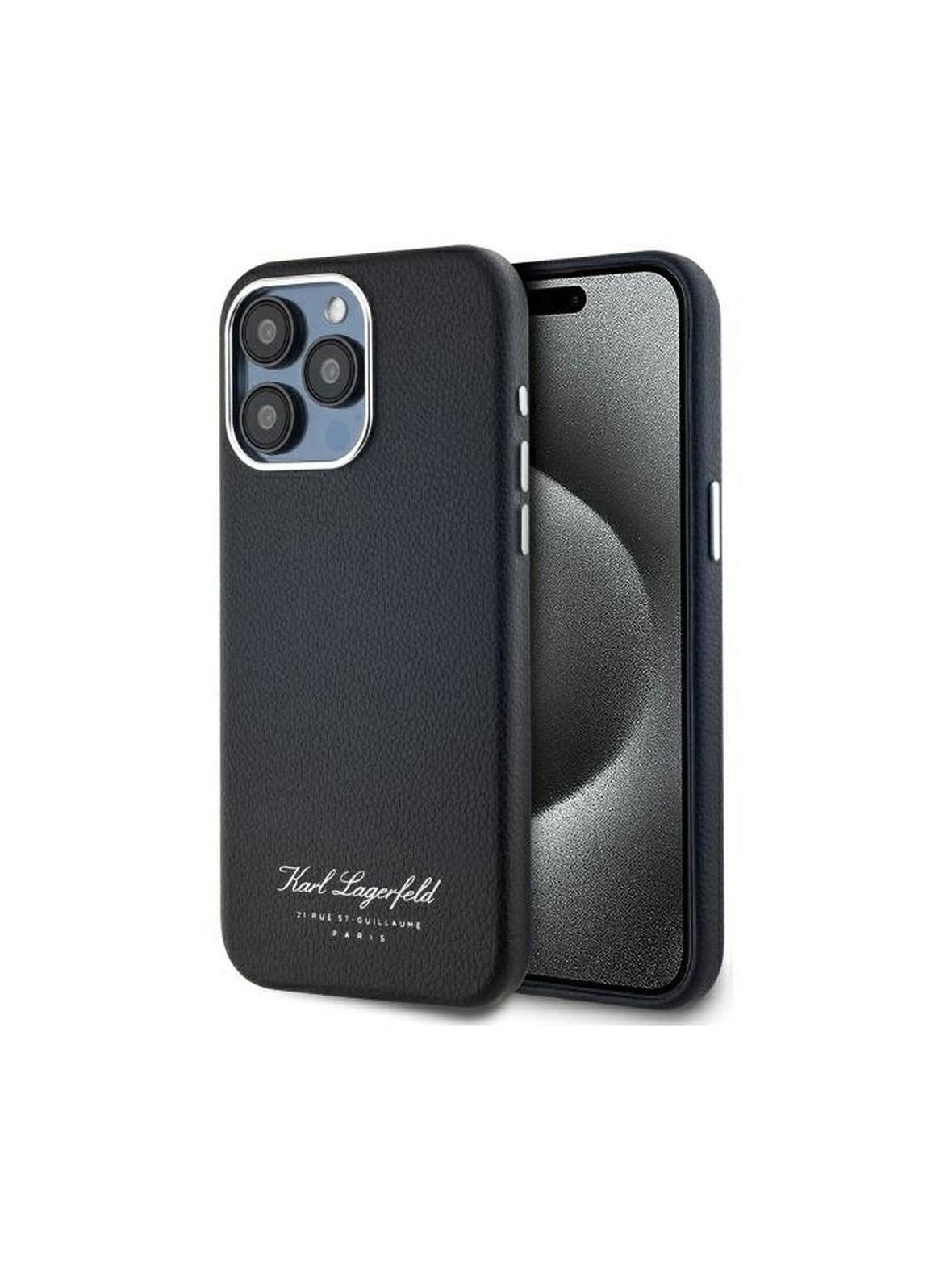 KARL LAGERFELD futerał do IPHONE 15 Pro Max KLHCP15XPGWCMKHK (FW PU Hotel RSG) black