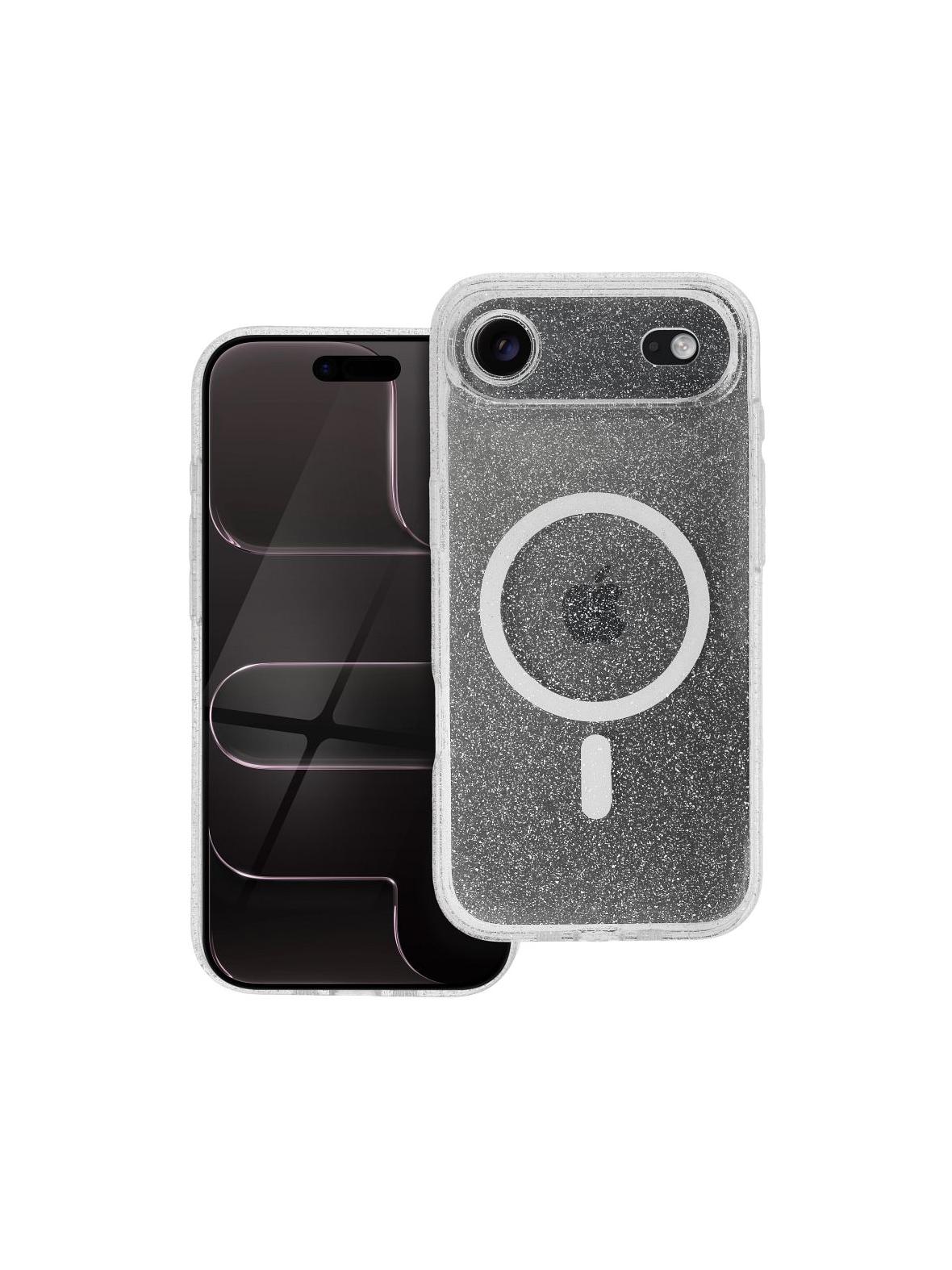 Futerał CLEAR MAG COVER z ochroną aparatu kompatybilny z MagSafe do IPHONE 17 Air transparent glitter