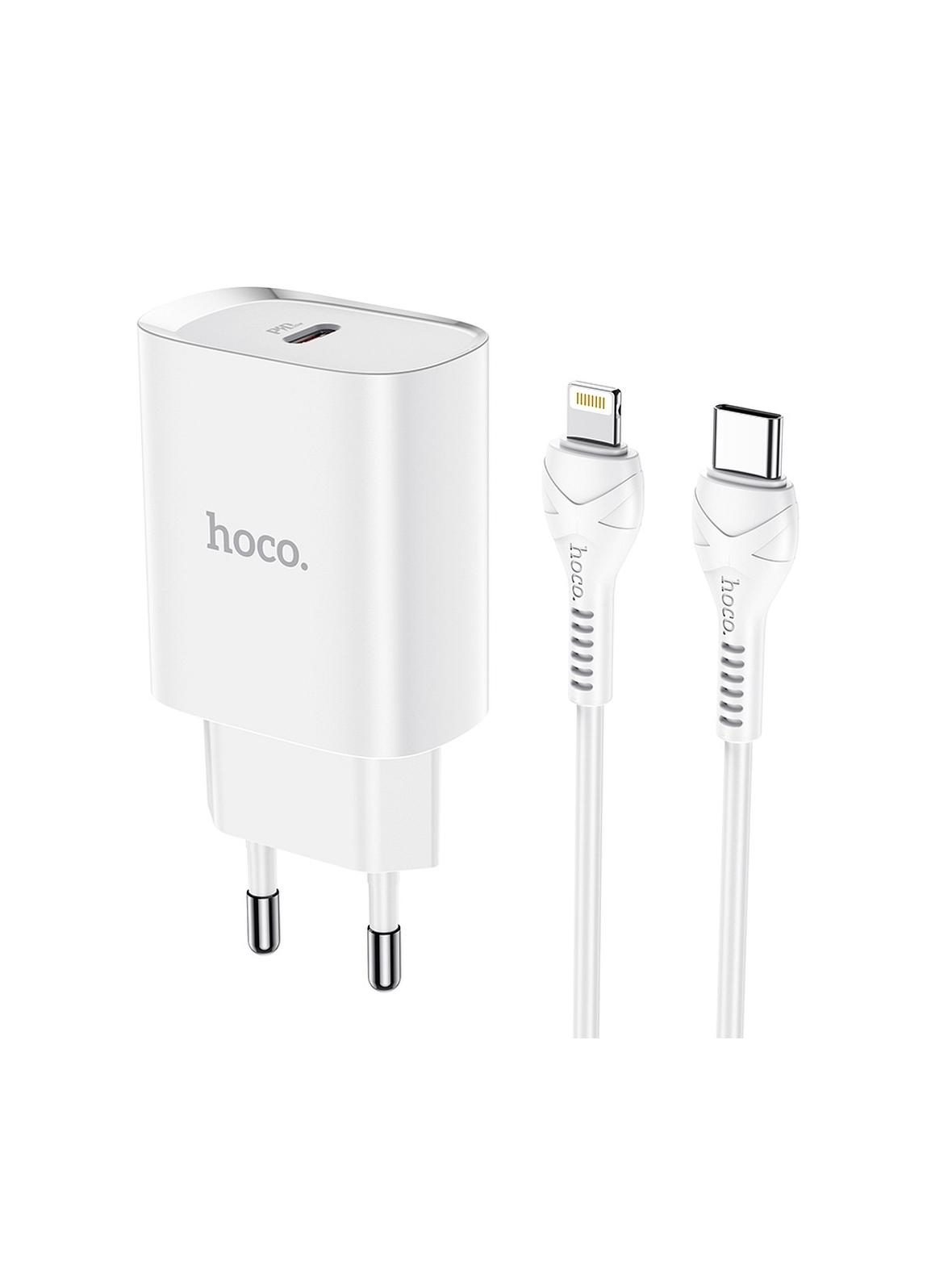 HOCO ładowarka sieciowa Typ C + kabel Typ C do Lightning PD 20W N14 biała EOL