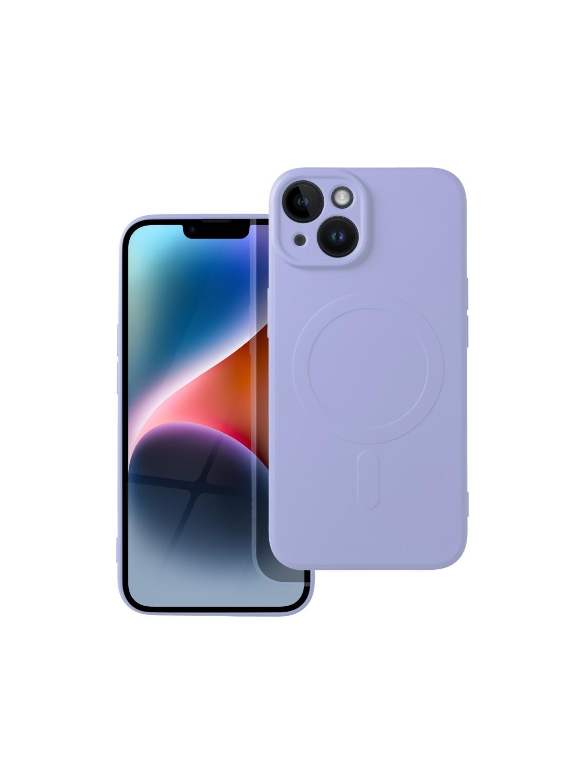 Futerał SILICONE MAG COVER kompatybilny z MagSafe do IPHONE 14 fioletowy