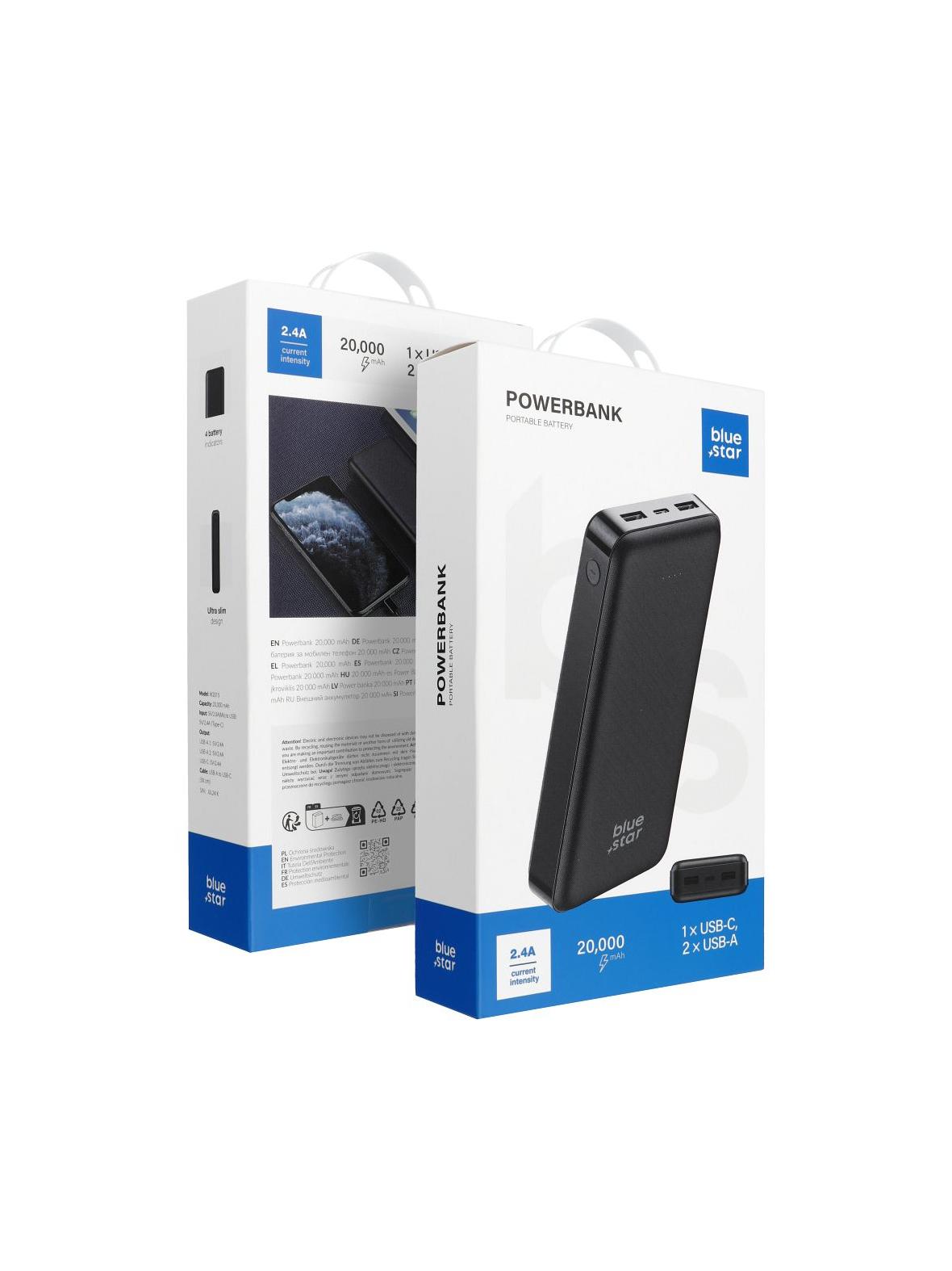 Powerbank Blue Star W2015 2.1A 20000 mAh czarny