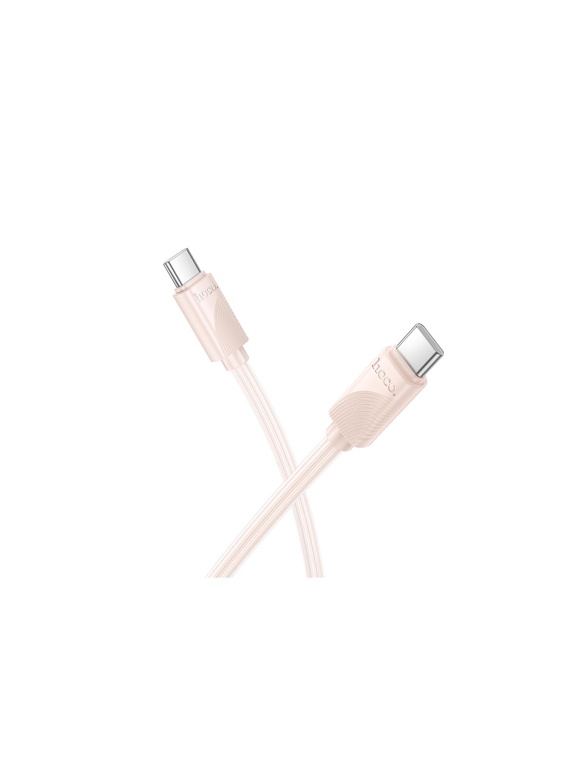 Kabel USB C do USB C Hoco 3A 60W 1 m X114 różowy