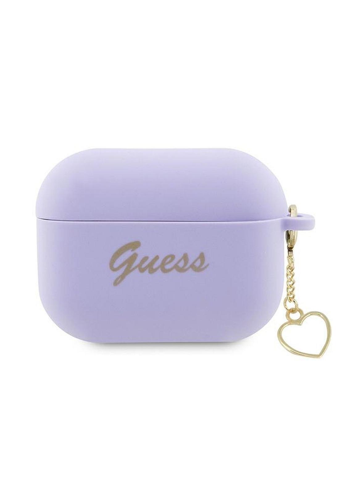 GUESS futerał do APPLE AirPods Pro 2 (2022 / 2023) GUAP2LSCHSU (Silicone Charm Heart Collection) fioletowy
