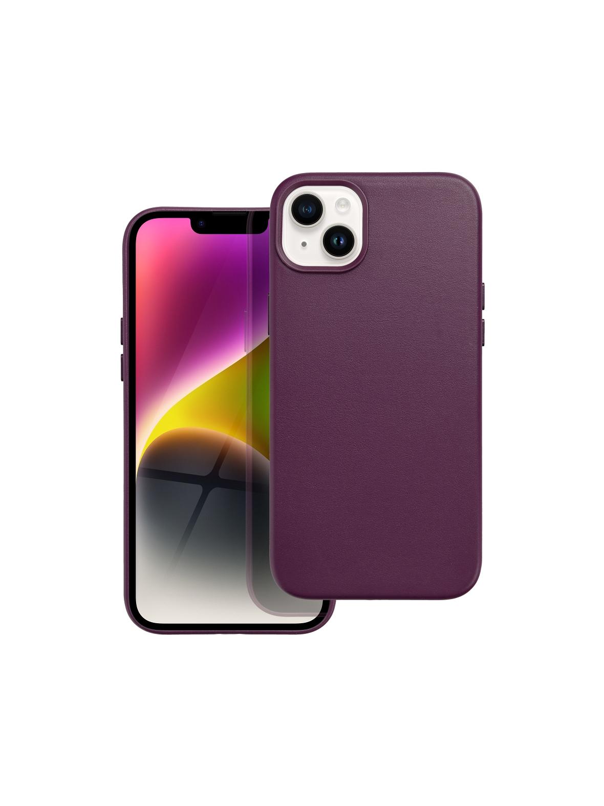 Futerał LEATHER MAG COVER kompatybilny z MagSafe do IPHONE 14 Plus ciemny fioletowy