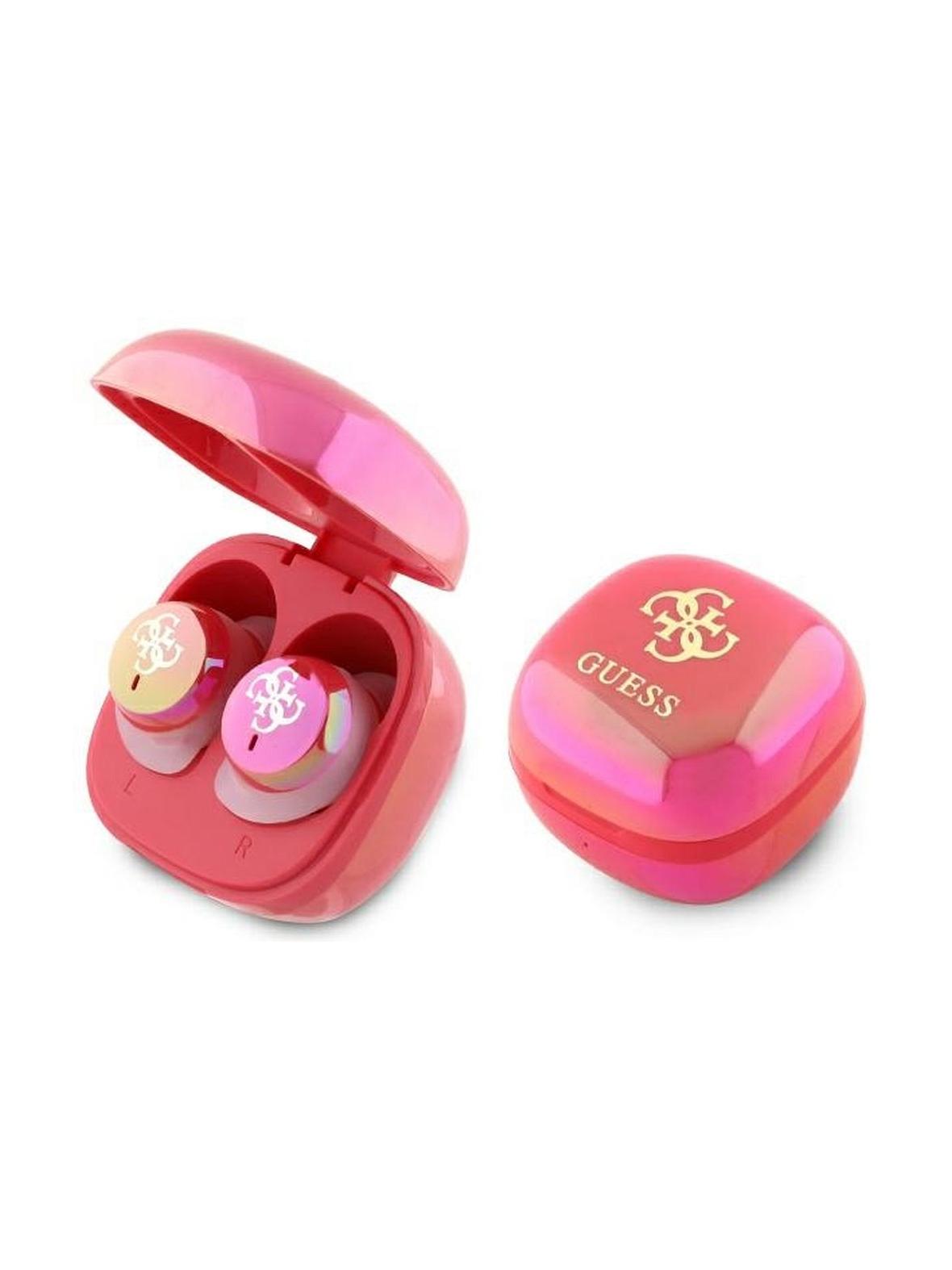 GUESS słuchawki bezprzewodowe bluetooth TWS GUTWSJ144ESF (Mini Iridescent 4G Printed Logo) fuksja