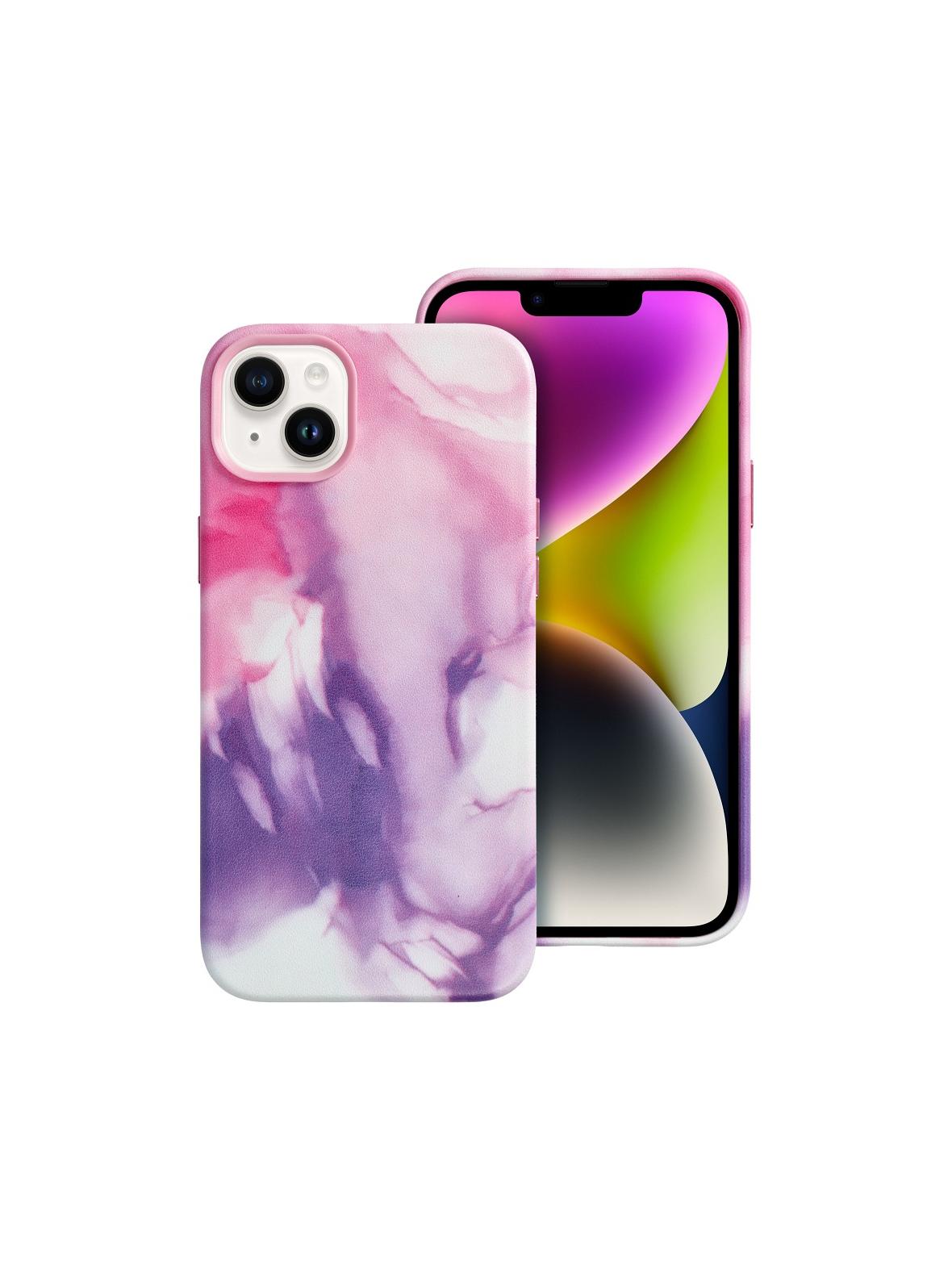 Futerał LEATHER MAG COVER kompatybilny z MagSafe do IPHONE 14 Plus purple splash