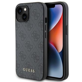 Case Guess Quilted Metal Logo do iPhone 15 - różowy 