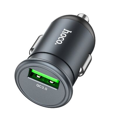 HOCO car charger USB QC3.0 18W Mighty Z43 grey