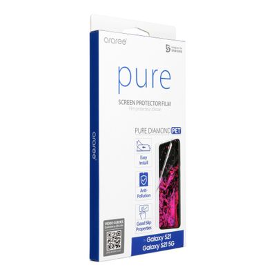 ARAREE Pure Diamond flexible hybrid PET for SAMSUNG S21 transparent – working fingerprint scanner