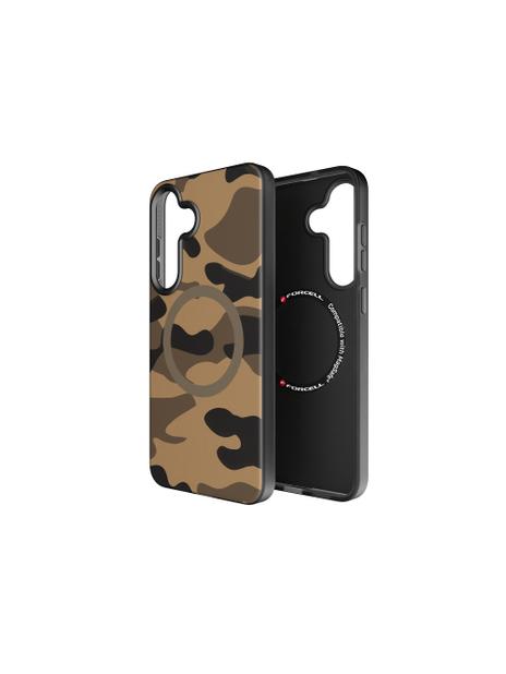 Etui na Samsung S25 PLUS Forcell F-Protect Levels Dual Layer 4D technology zgodny z MagSafe Military Drop-Test desert camo