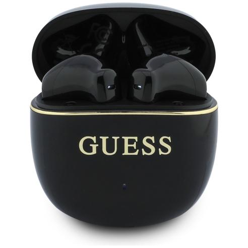 Słuchawki bezprzewodowe douszne TWS Guess Glossy Gold Line Classic czarne