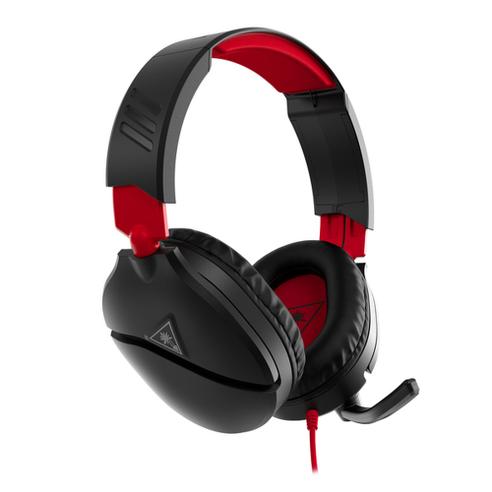 Słuchawki przewodowe nauszne Jack 3,5 mm z mikrofonem Turtle Beach Recon 70N czerwono-czarne