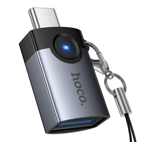 Adapter OTG USB C do USB A Hoco 3A UA46C grafitowy