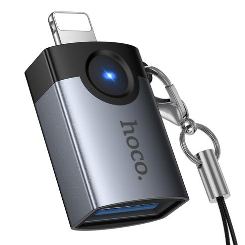 Adapter OTG Lightning do USB A Hoco UA46 Victory szary