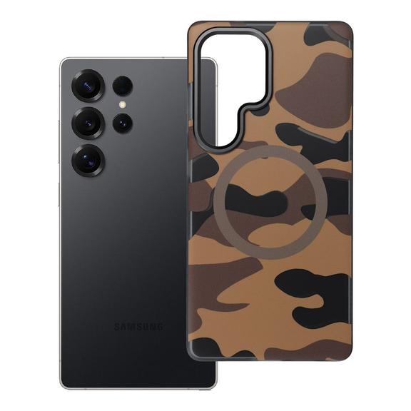 Etui na Samsung S25 ULTRA Forcell F-Protect Levels Dual Layer 4D technology zgodne z MagSafe Military Drop-Test desert camo